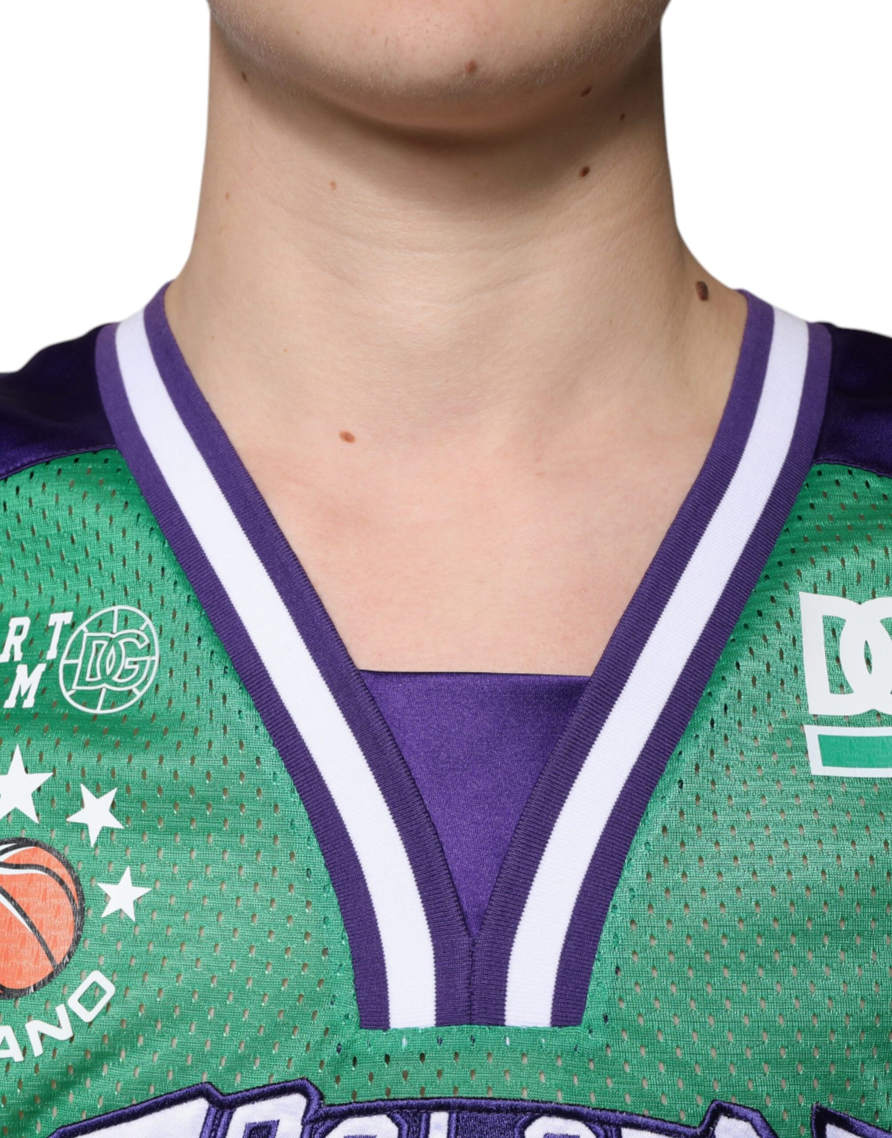 Dolce & Gabbana Green Polyester Jersey Sleeveless T-shirt | Regal Royce