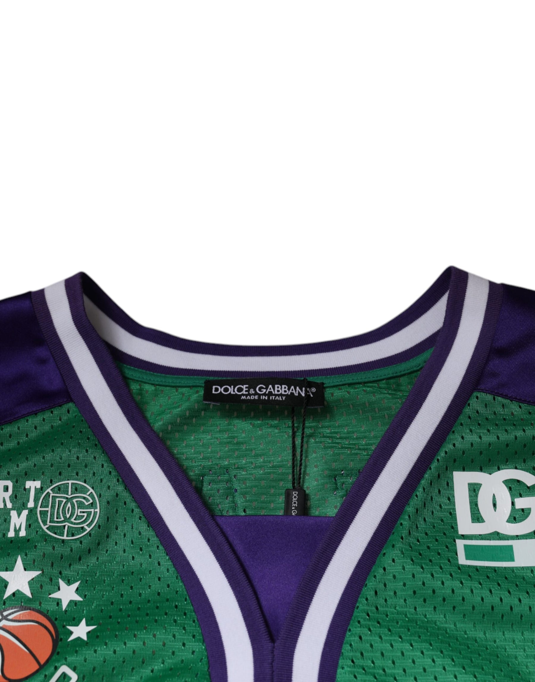 Dolce & Gabbana Green Polyester Jersey Sleeveless T-shirt | Regal Royce