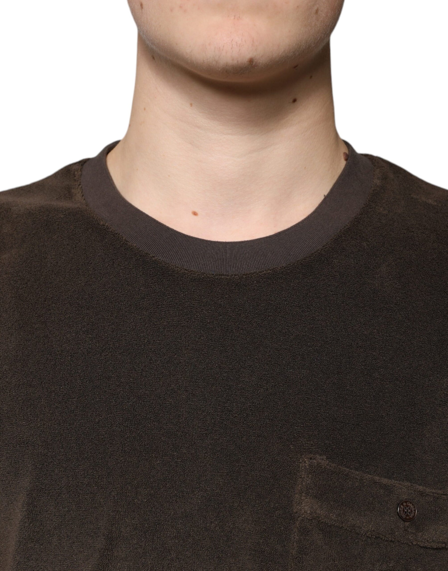 Dolce & Gabbana Brown Cotton Crew Neck Short Sleeves T-shirt | Regal Royce