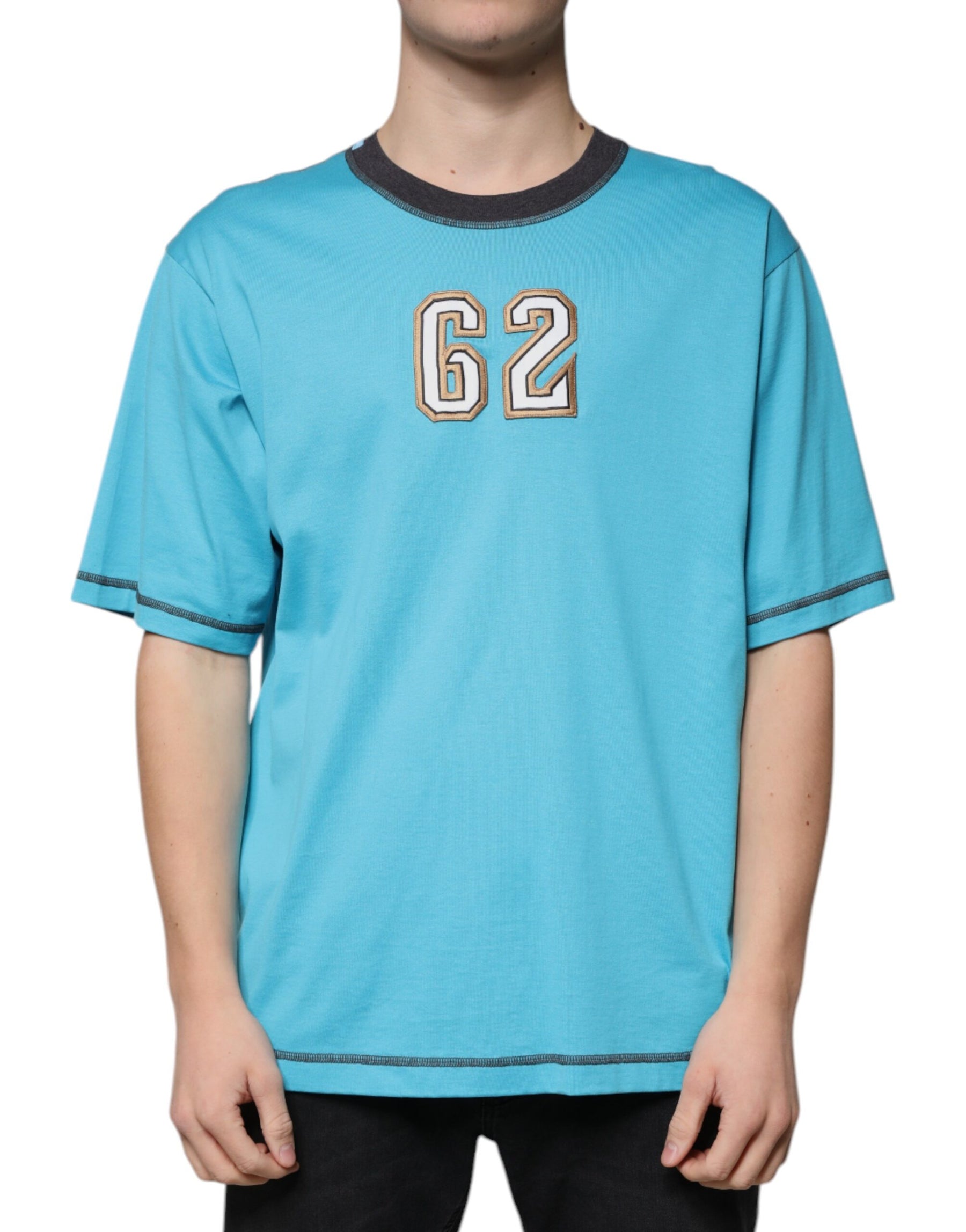 Dolce & Gabbana Blue Logo Crew Neck Short Sleeves T-shirt | Regal Royce