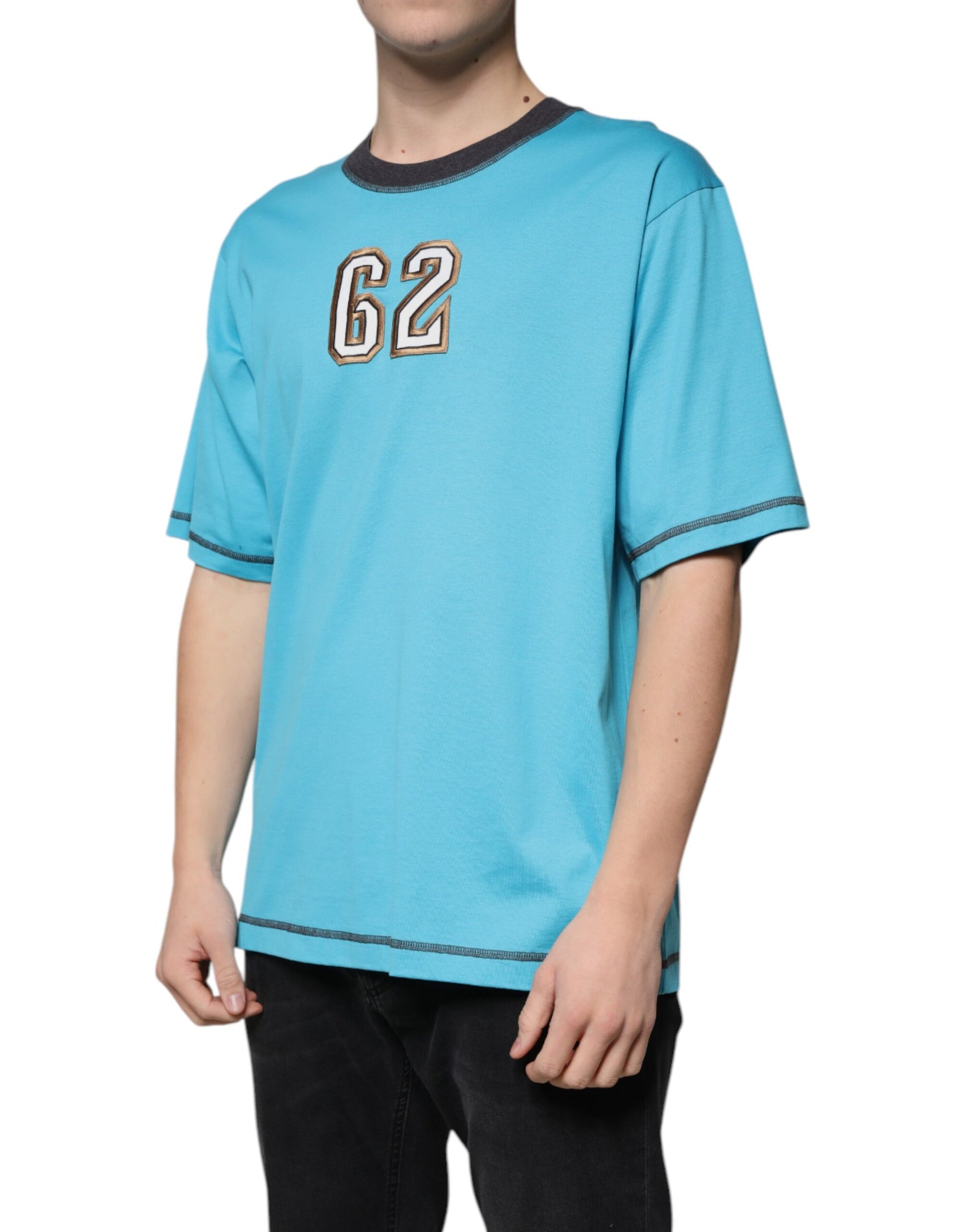 Dolce & Gabbana Blue Logo Crew Neck Short Sleeves T-shirt | Regal Royce