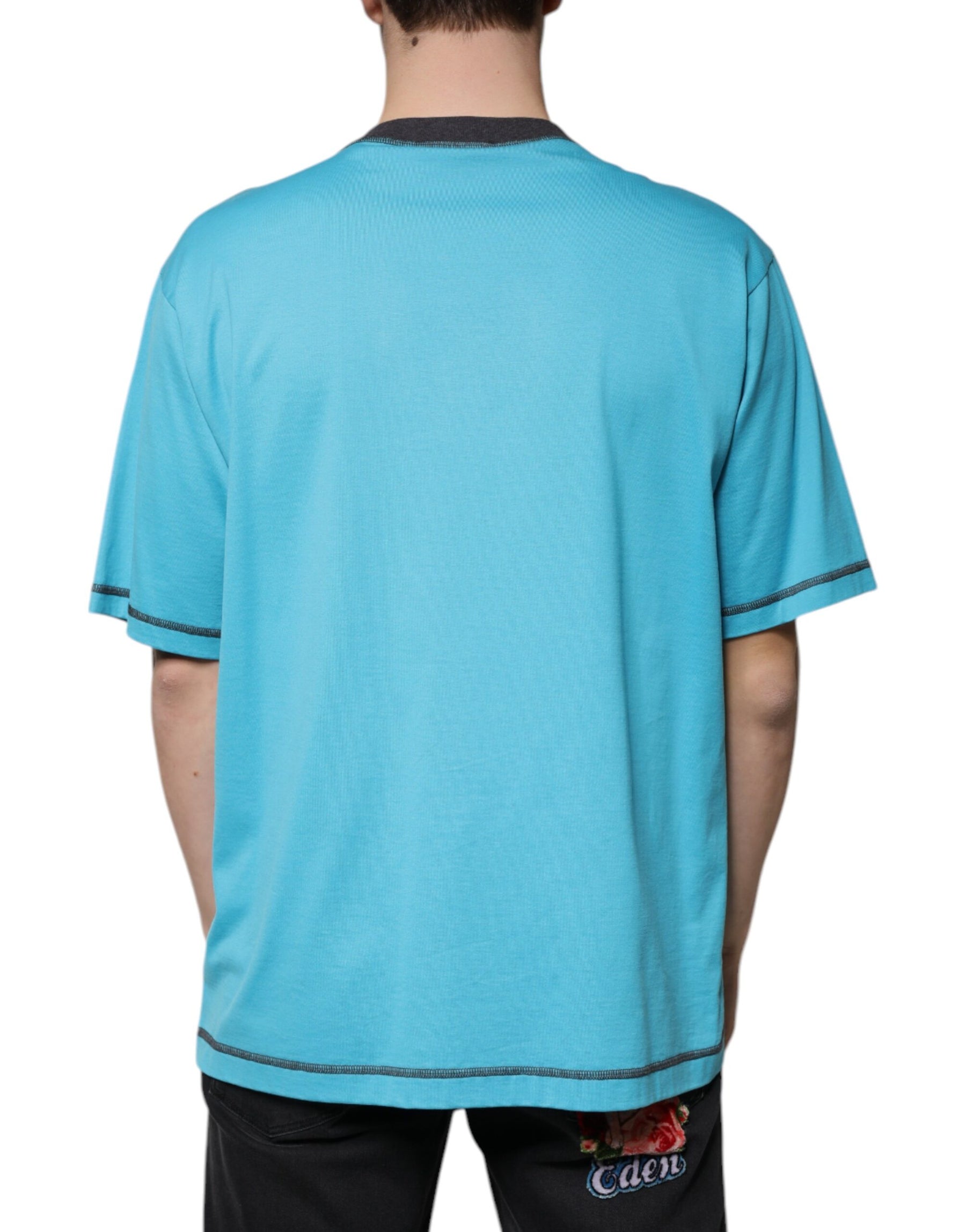 Dolce & Gabbana Blue Logo Crew Neck Short Sleeves T-shirt | Regal Royce