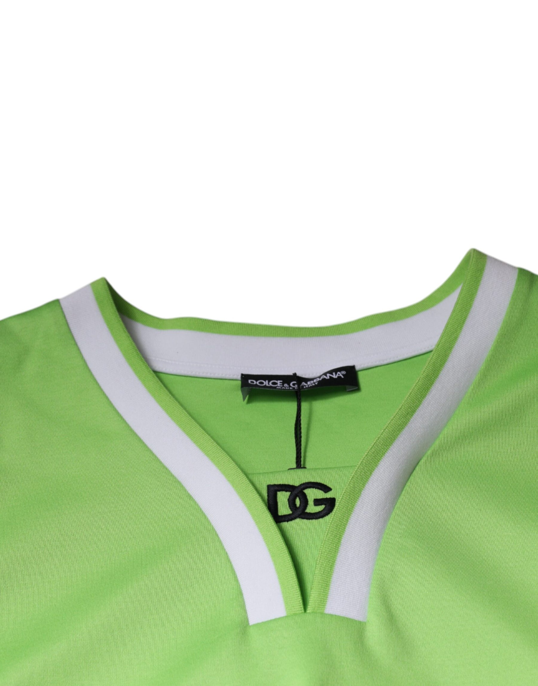 Dolce & Gabbana Green Polyester Jersey Sleeveless T-shirt | Regal Royce