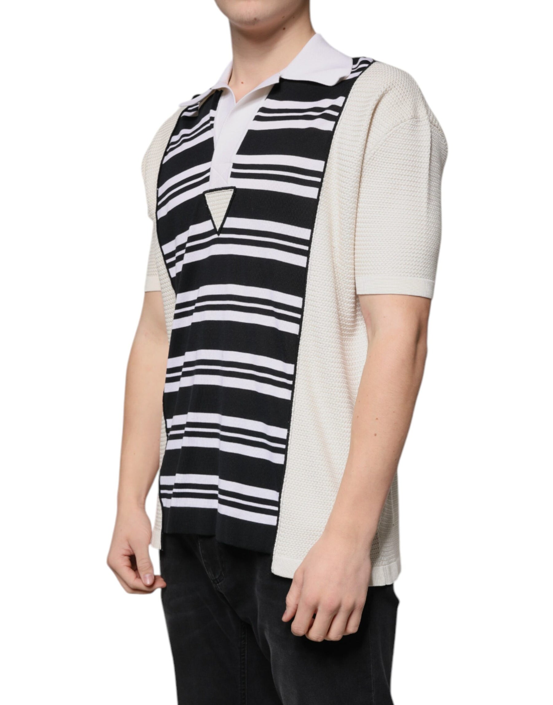 Dolce & Gabbana Multicolor Stripe Collared Polo T-shirt | Regal Royce