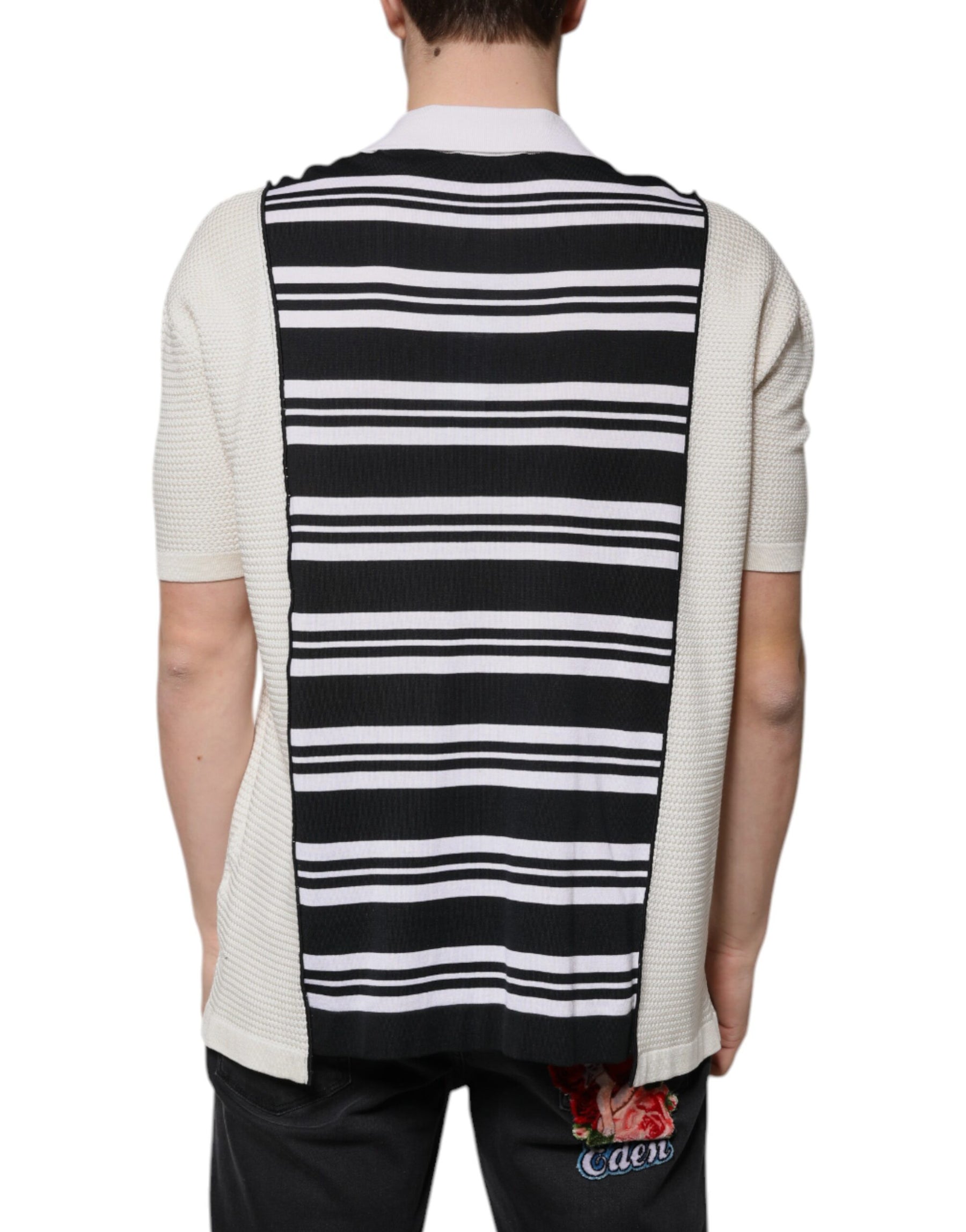 Dolce & Gabbana Multicolor Stripe Collared Polo T-shirt | Regal Royce