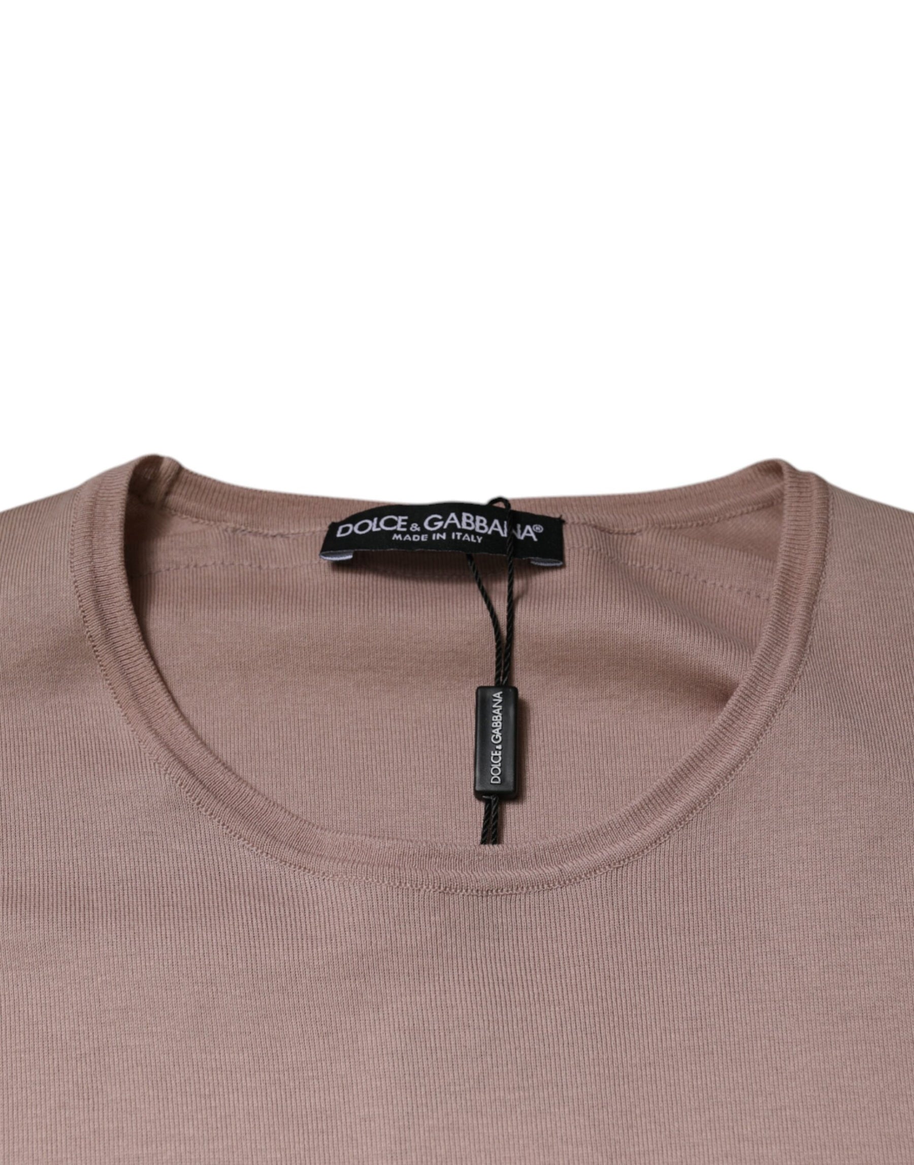 Dolce & Gabbana Brown Cotton Short Sleeves Round Neck T-shirt | Regal Royce