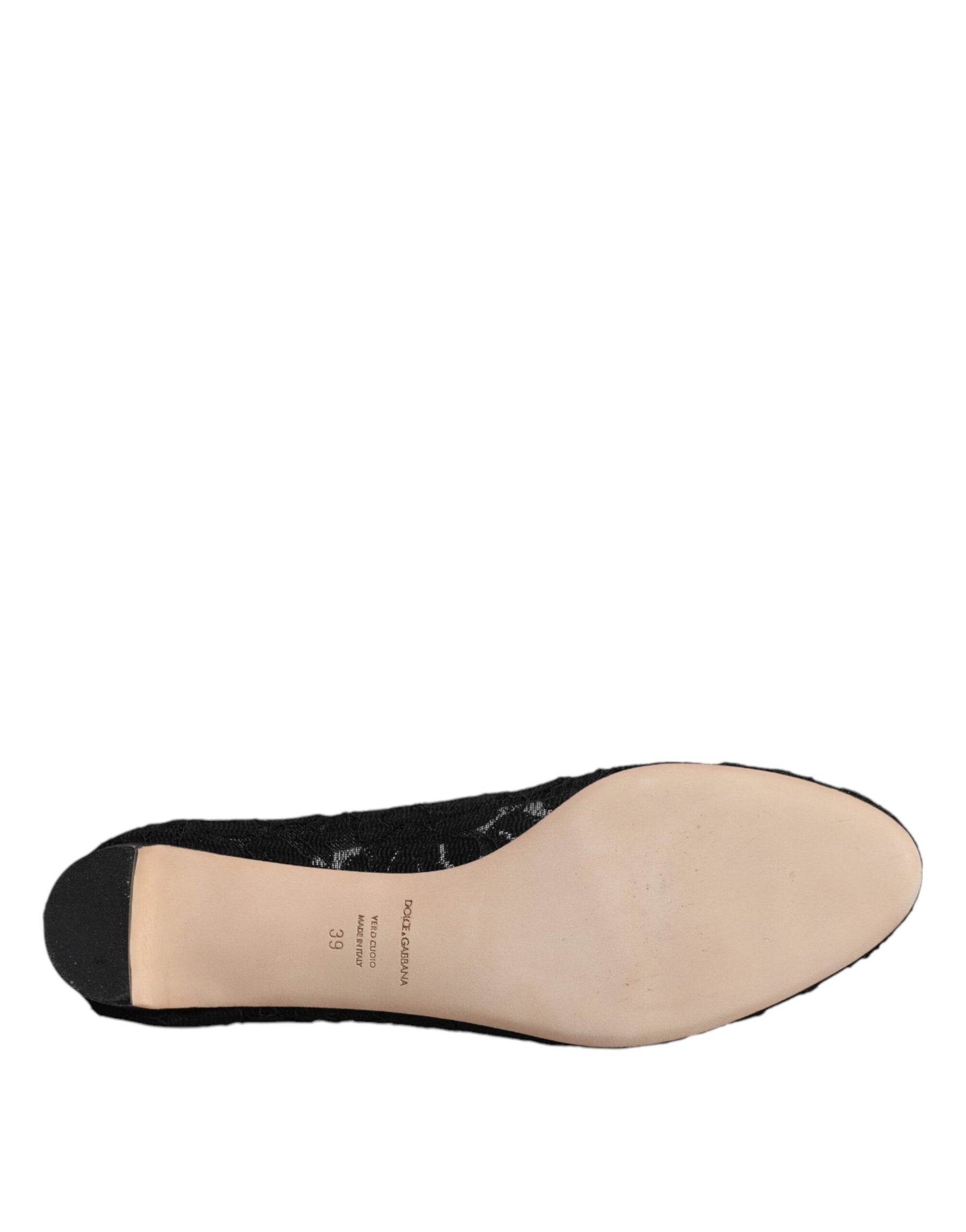 Dolce & Gabbana Black Mary Jane Taormina Lace Pumps Shoes | Regal Royce