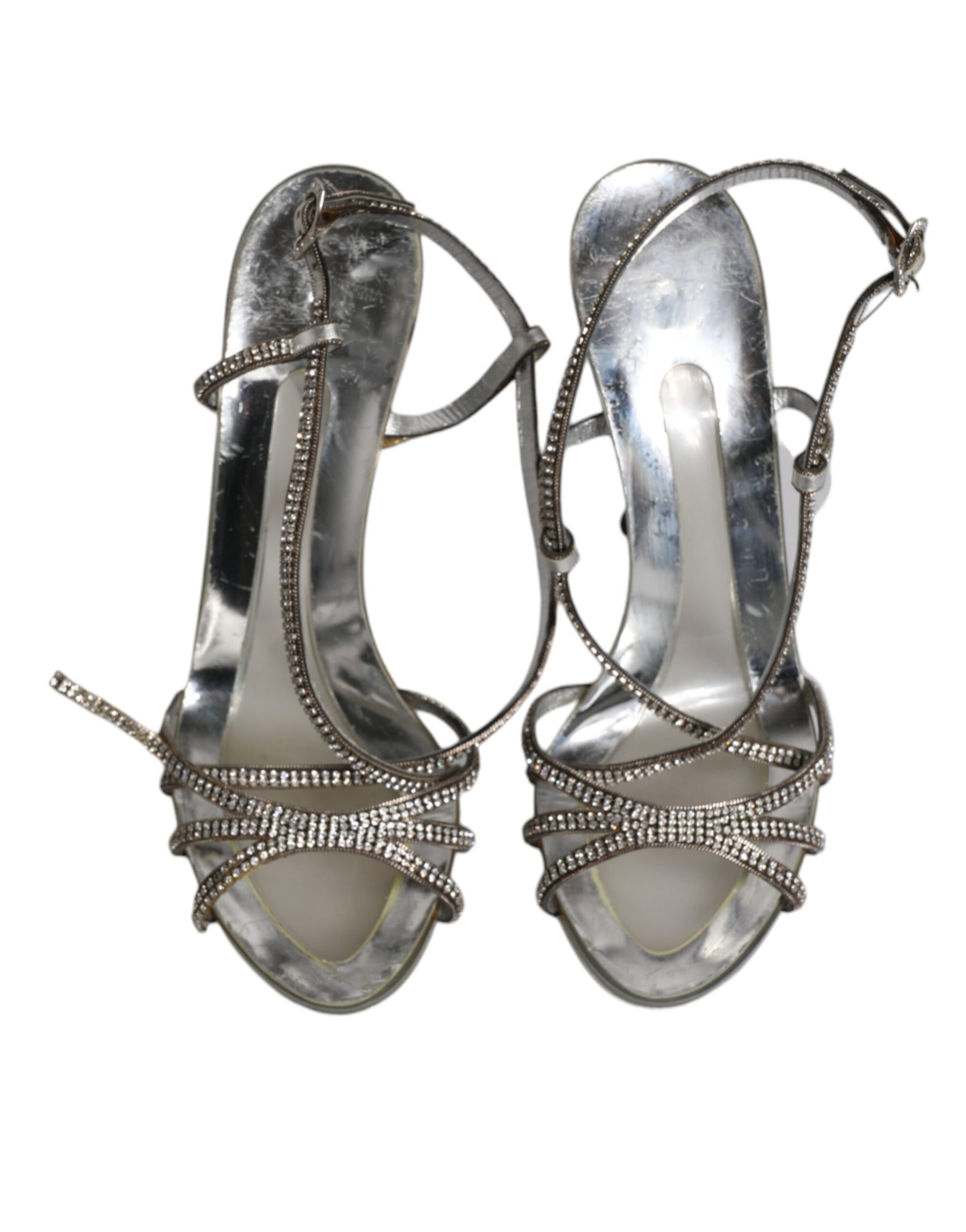 Dolce & Gabbana Silver Crystal Slingback KEIRA Sandals Shoes | Regal Royce