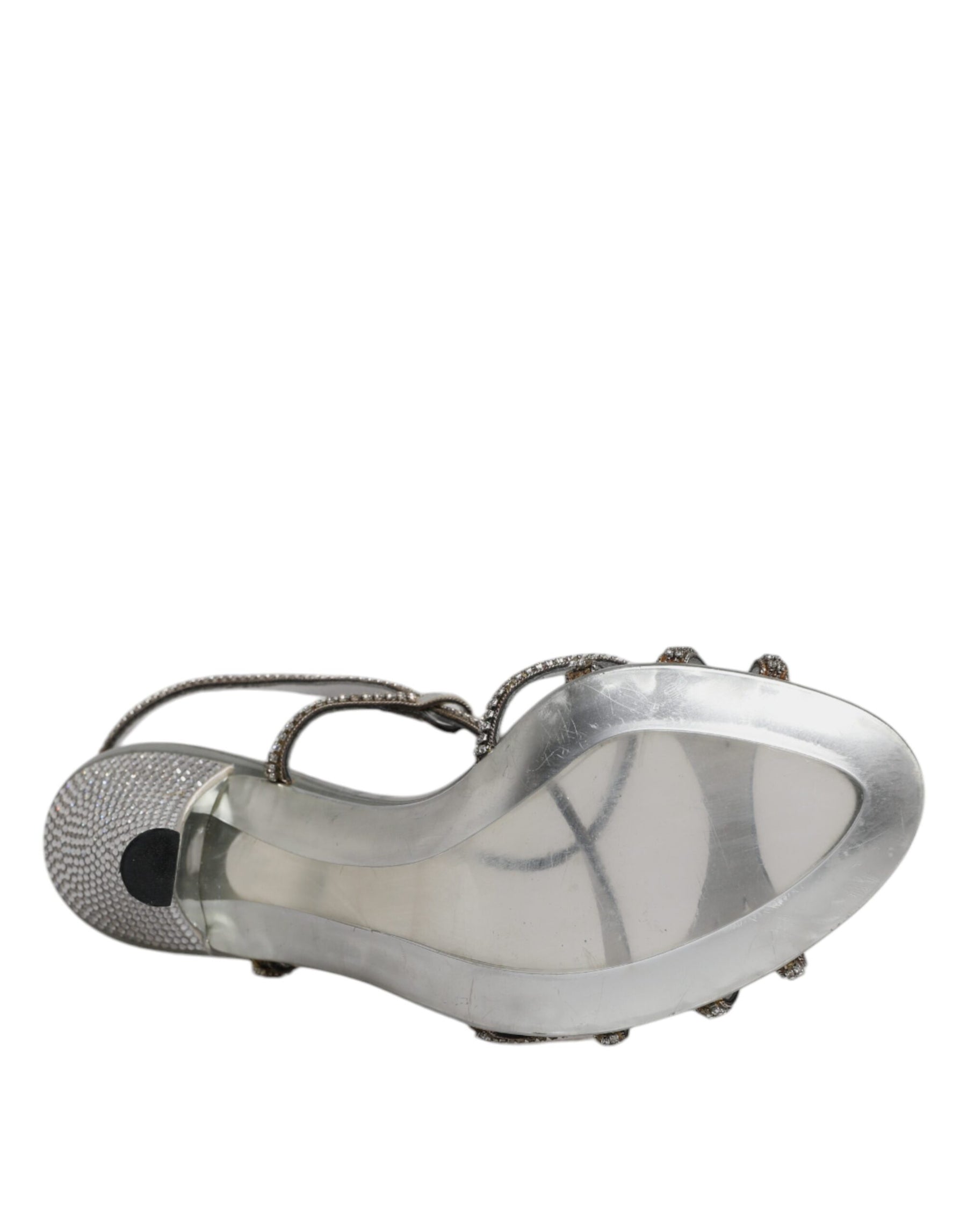 Dolce & Gabbana Silver Crystal Slingback KEIRA Sandals Shoes | Regal Royce