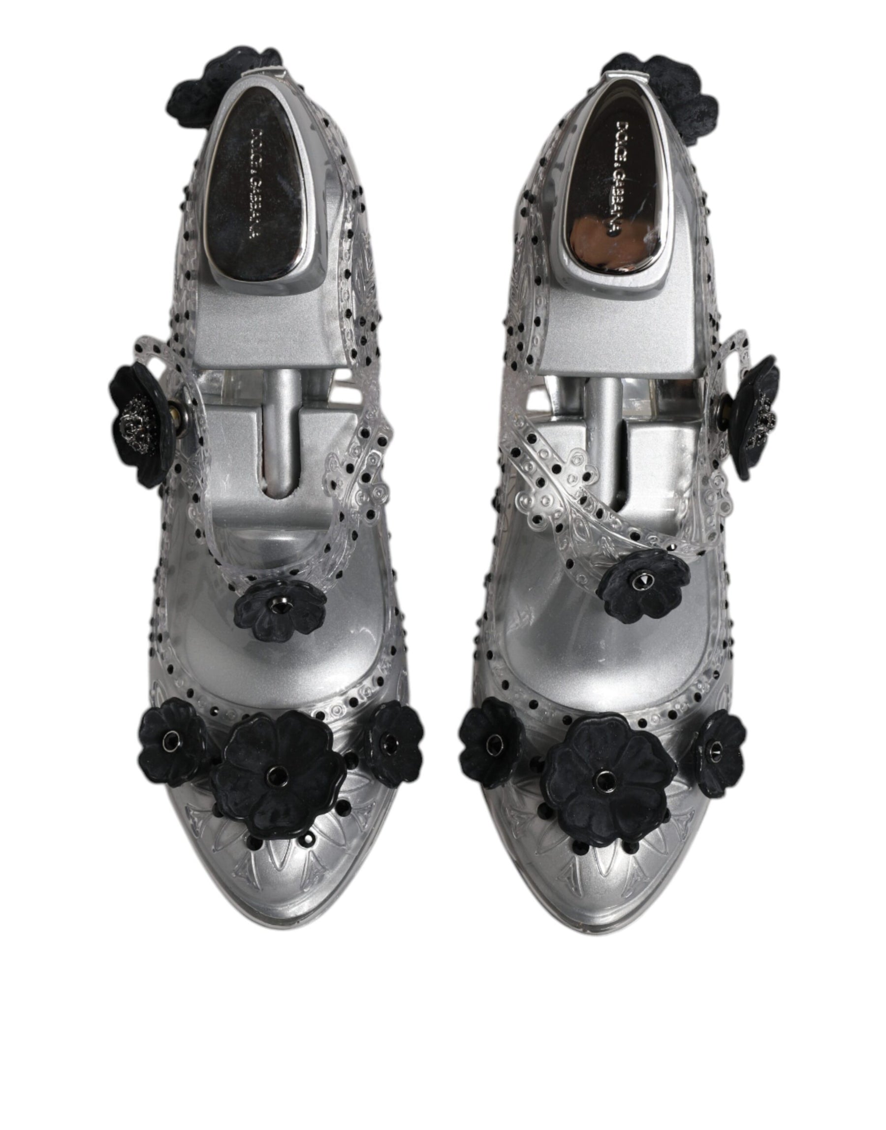 Dolce & Gabbana Clear Floral Crystal CINDERELLA Heels Shoes | Regal Royce