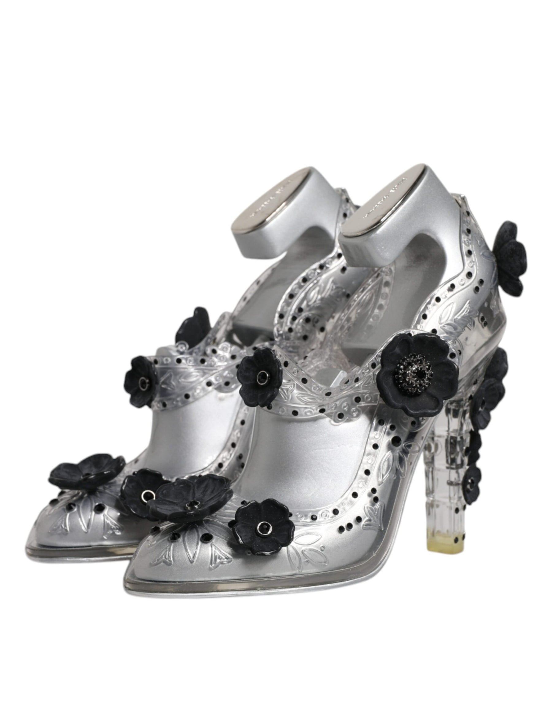 Dolce & Gabbana Clear Floral Crystal CINDERELLA Heels Shoes | Regal Royce
