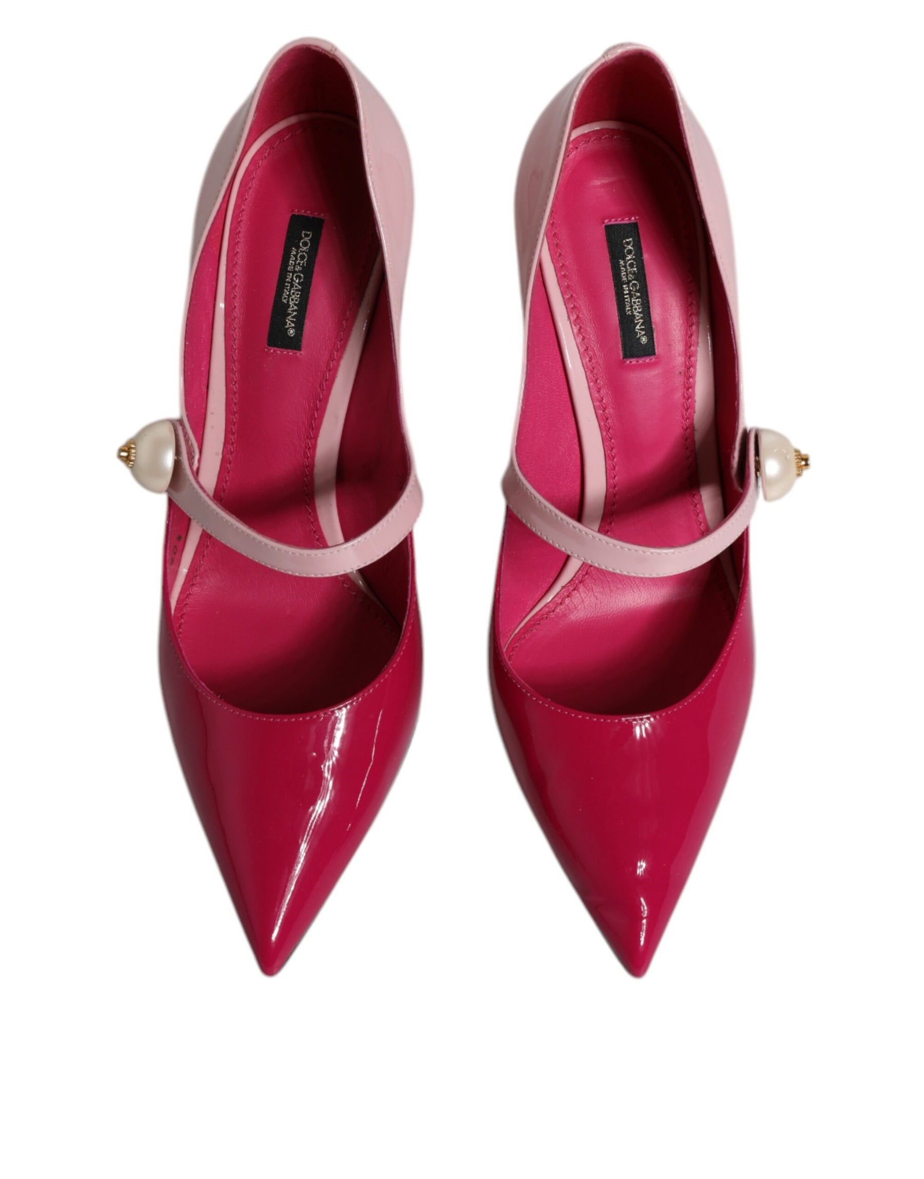 Dolce & Gabbana Two Tone Pink Leather Mary Jane Heels Pumps Shoes | Regal Royce