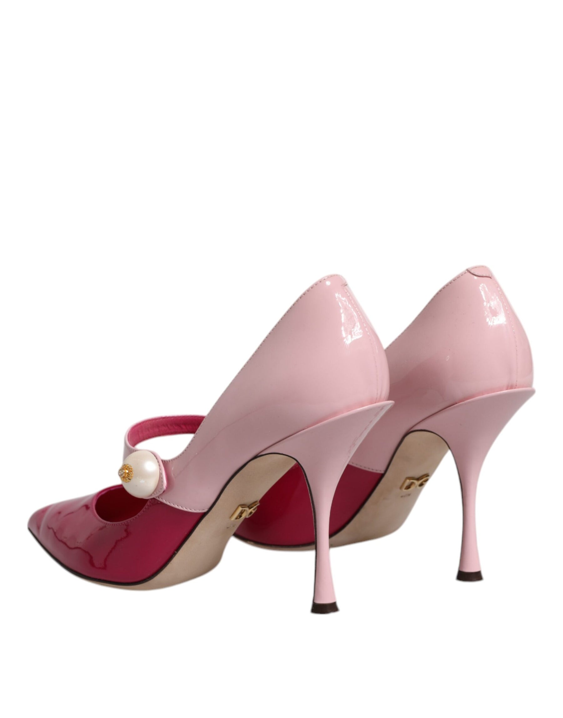 Dolce & Gabbana Two Tone Pink Leather Mary Jane Heels Pumps Shoes | Regal Royce