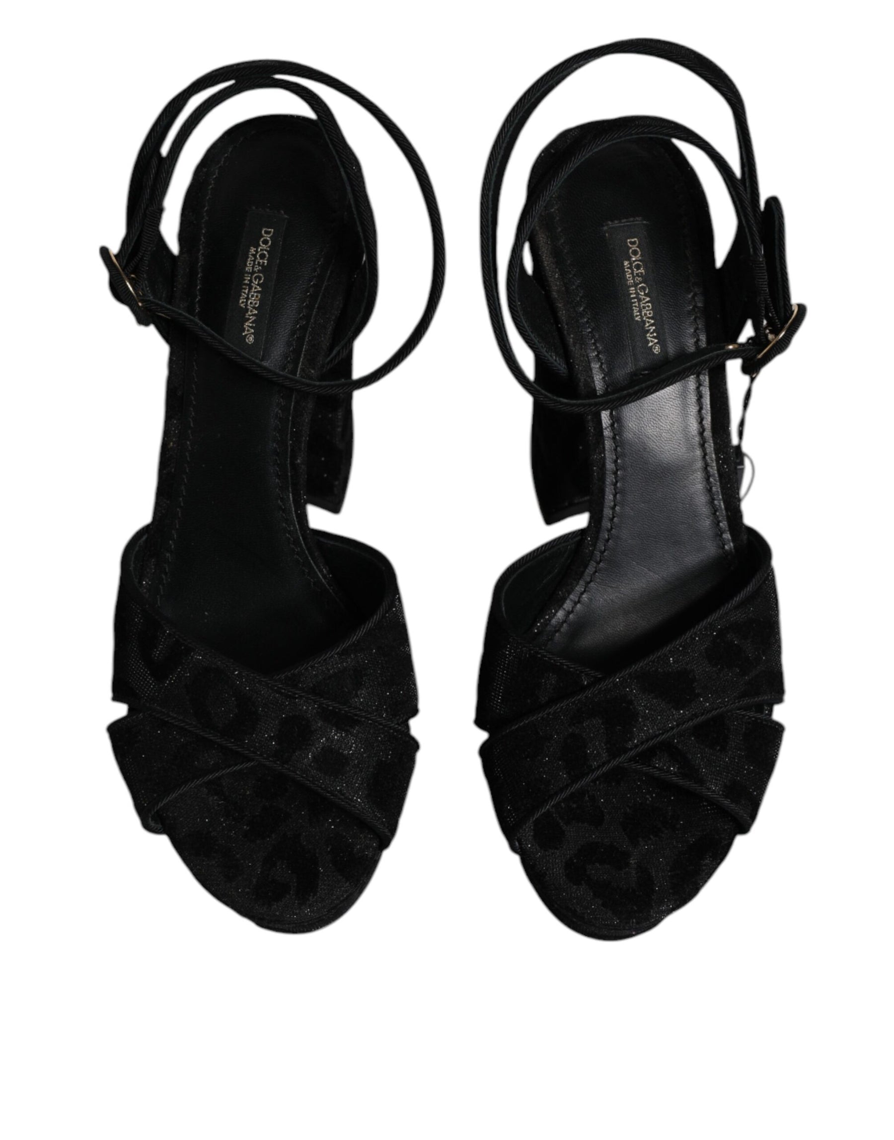 Dolce & Gabbana Black Leopard Platform Heels Sandals Shoes | Regal Royce