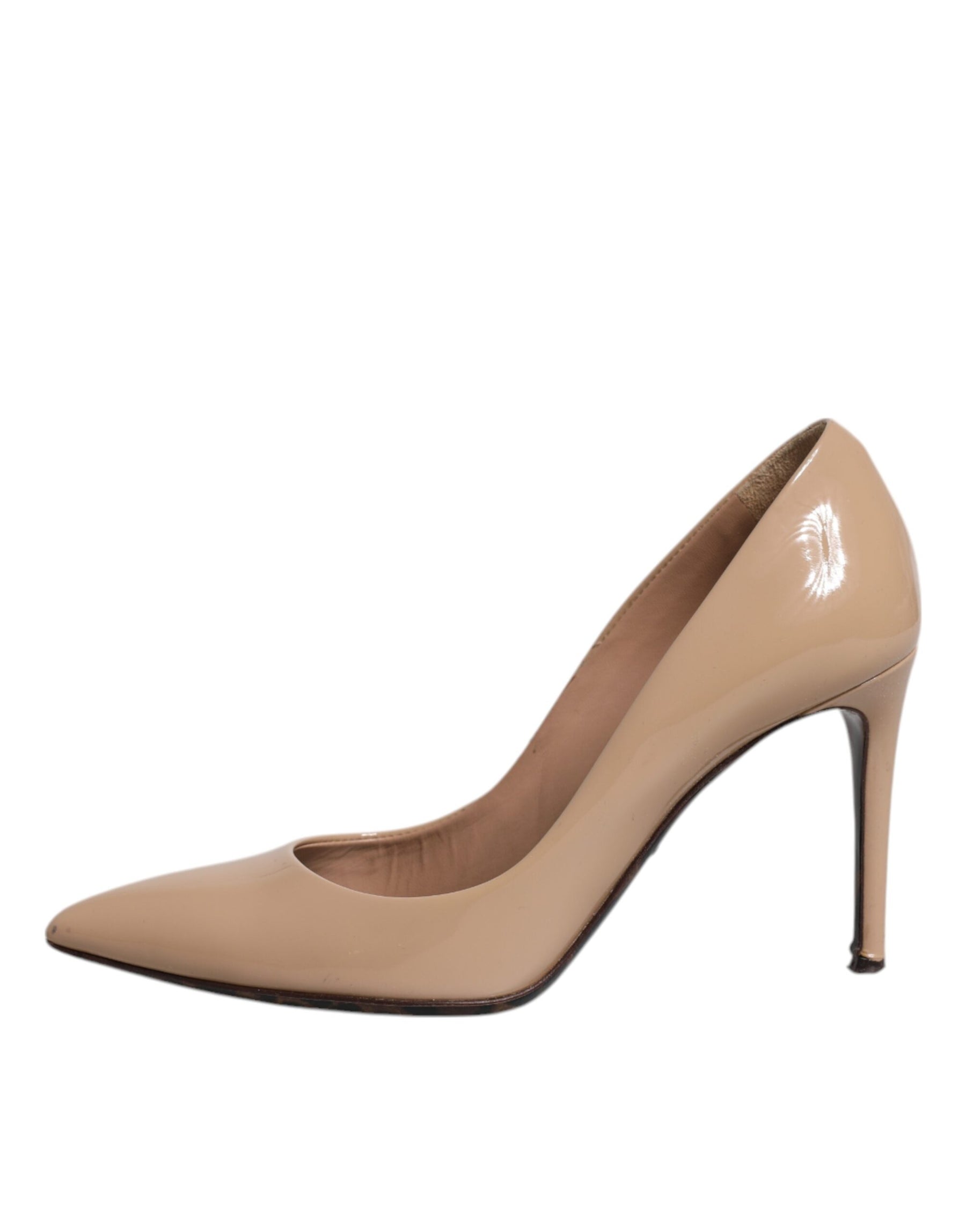Dolce & Gabbana Beige Patent Leather Stiletto Heel Pumps Shoes | Regal Royce
