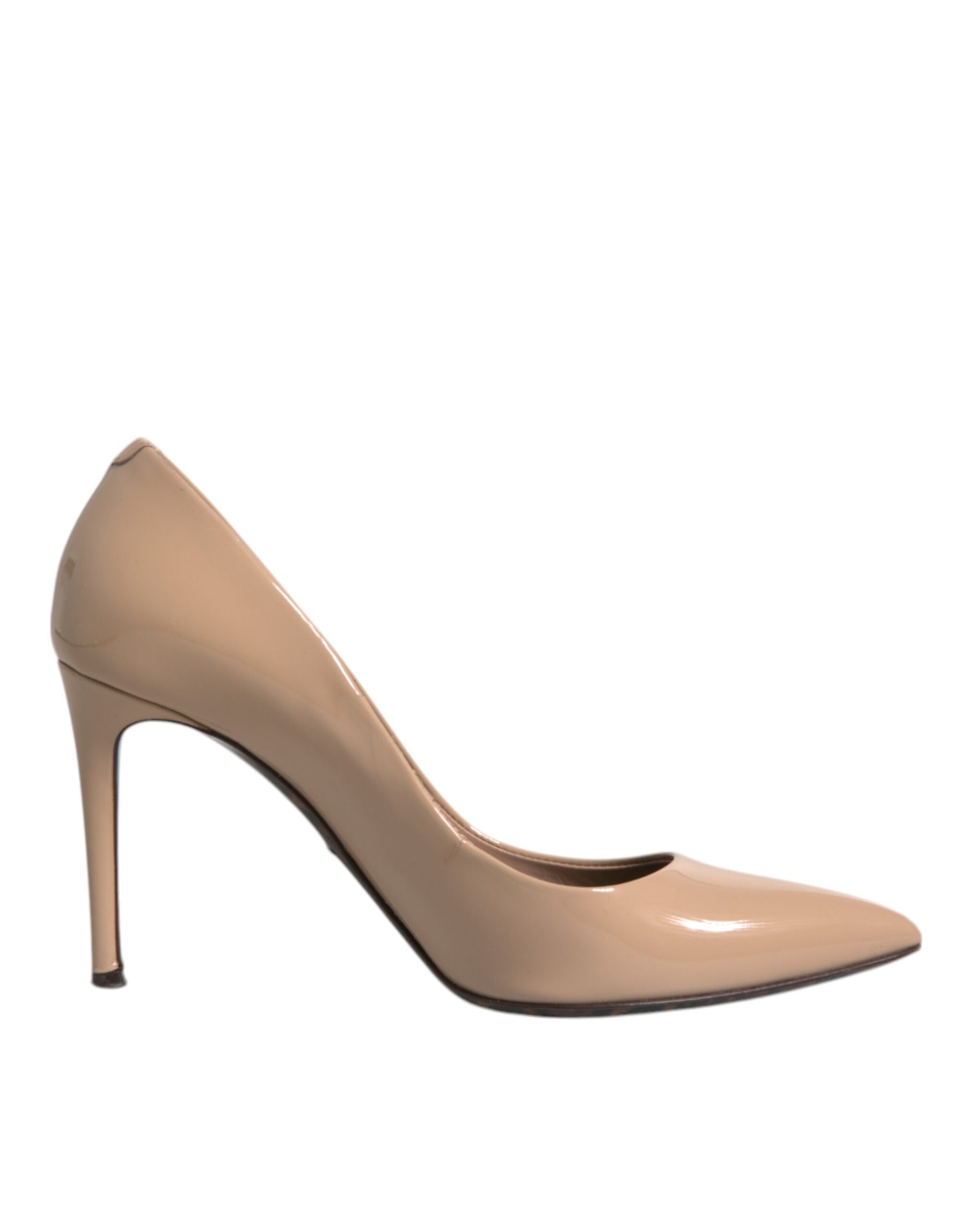 Dolce & Gabbana Beige Patent Leather Stiletto Heel Pumps Shoes | Regal Royce