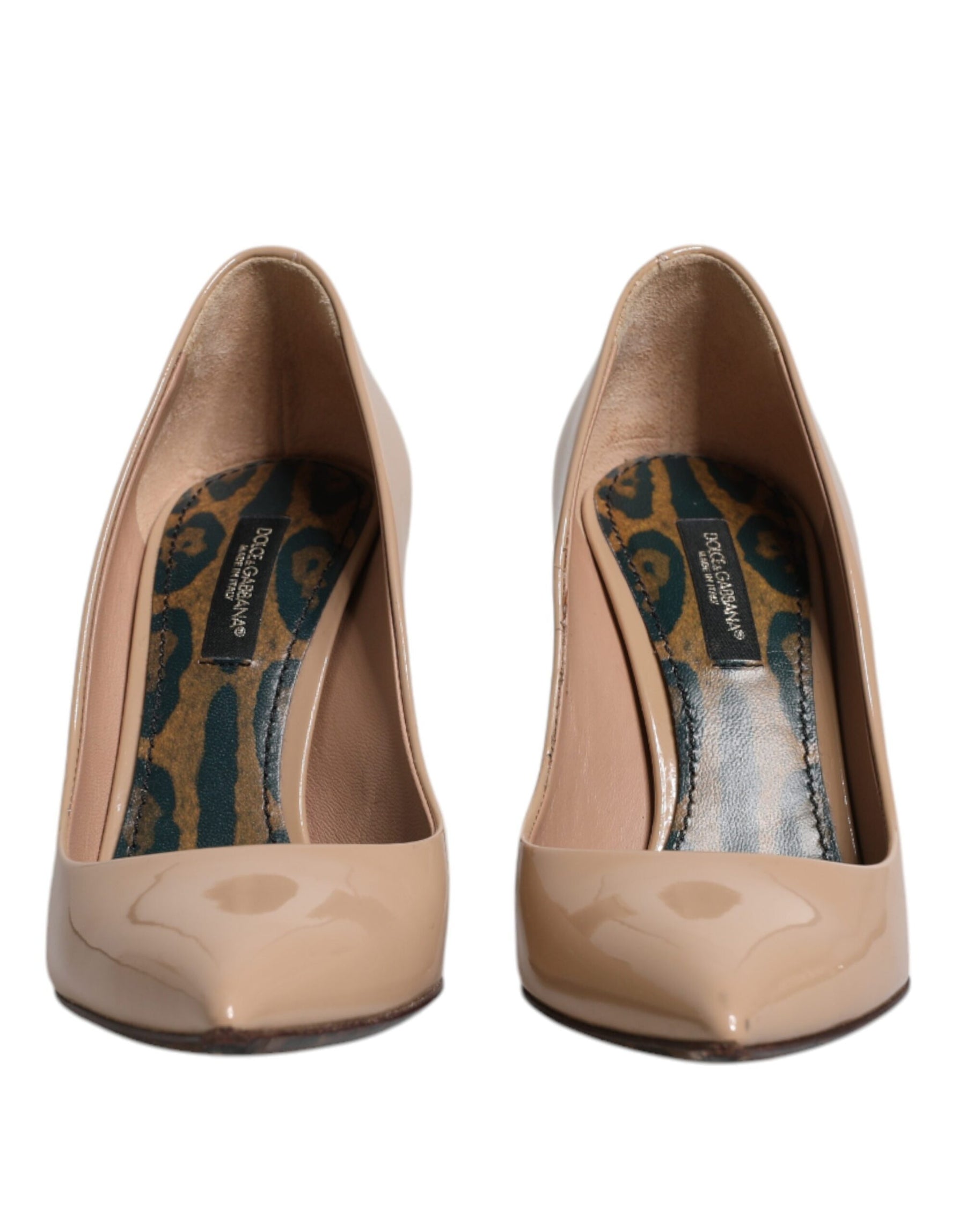 Dolce & Gabbana Beige Patent Leather Stiletto Heel Pumps Shoes | Regal Royce