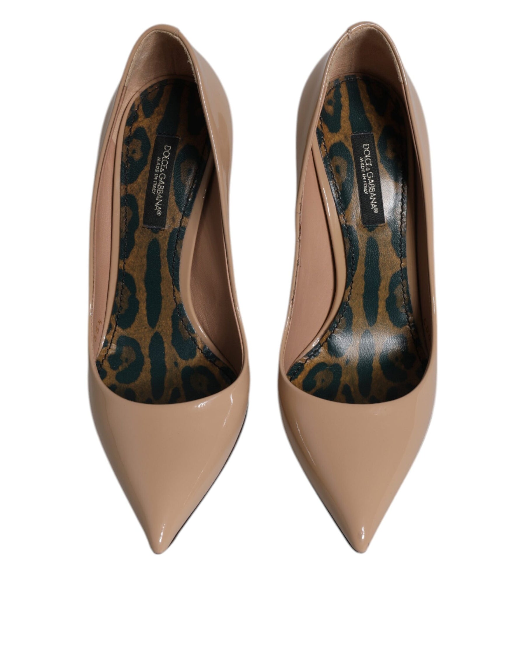 Dolce & Gabbana Beige Patent Leather Stiletto Heel Pumps Shoes | Regal Royce