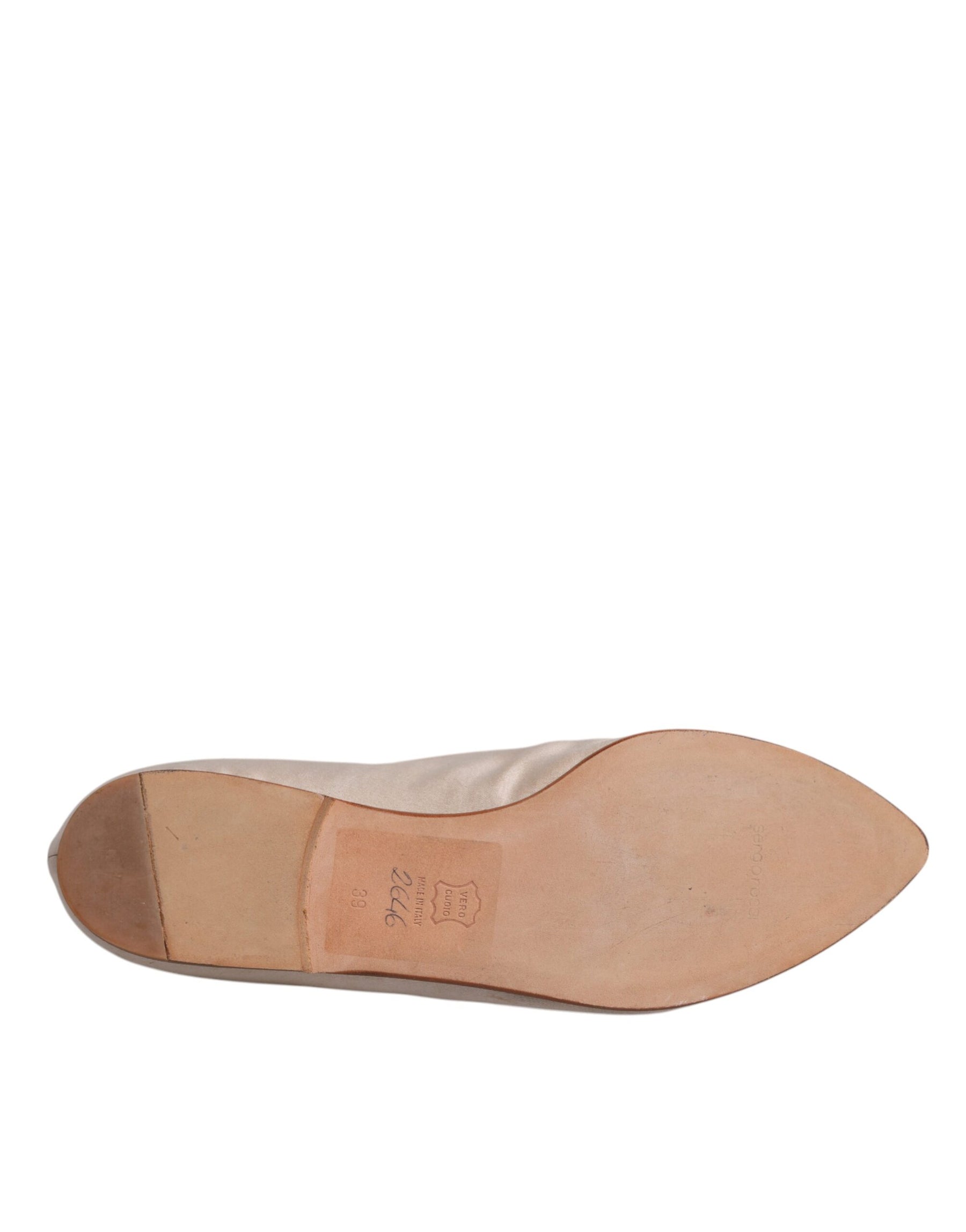 Dolce & Gabbana Beige Fabric Slip On Ballerina Flats Shoes | Regal Royce