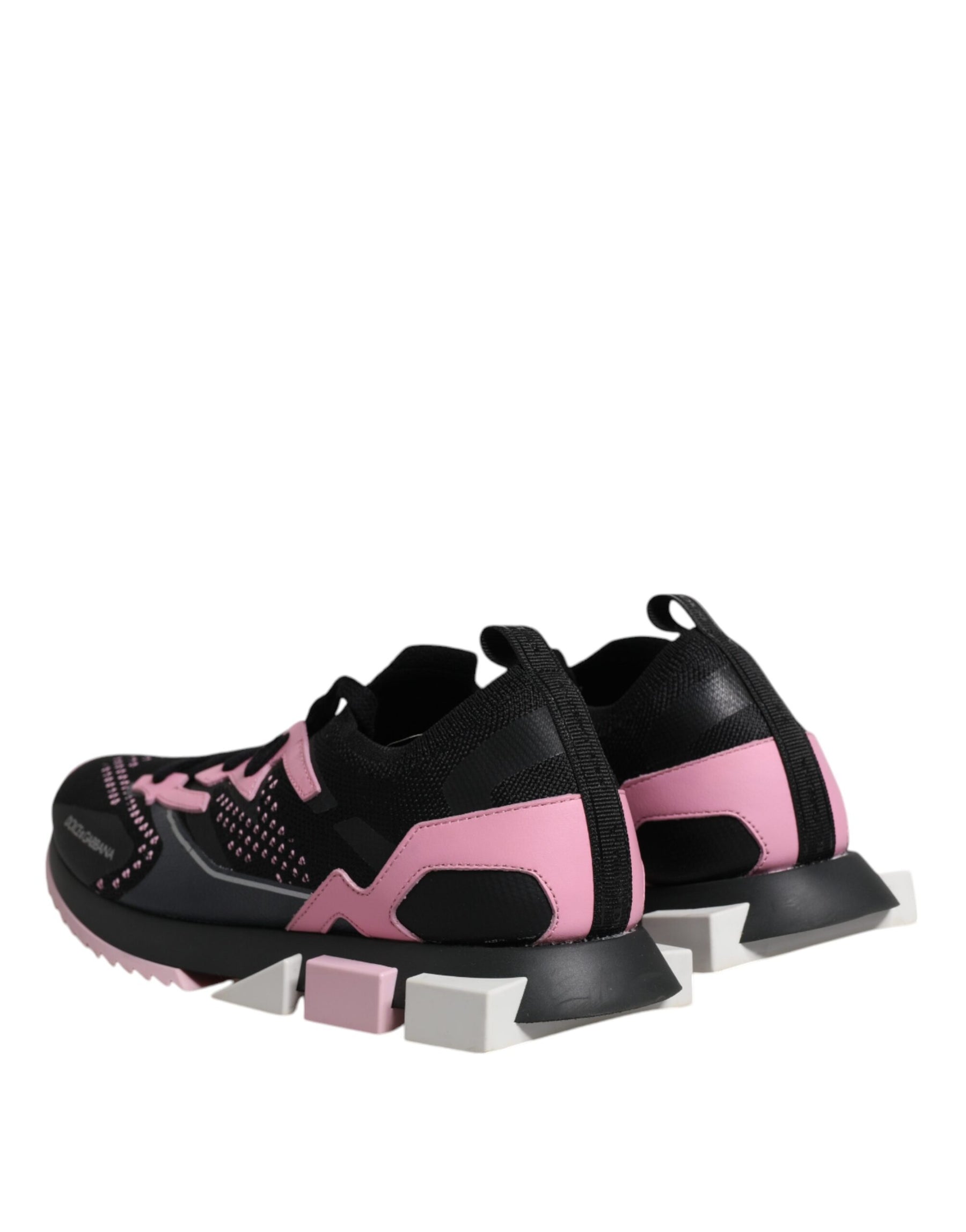 Dolce & Gabbana Black Pink SORRENTO Sport Stretch Sneakers Shoes | Regal Royce