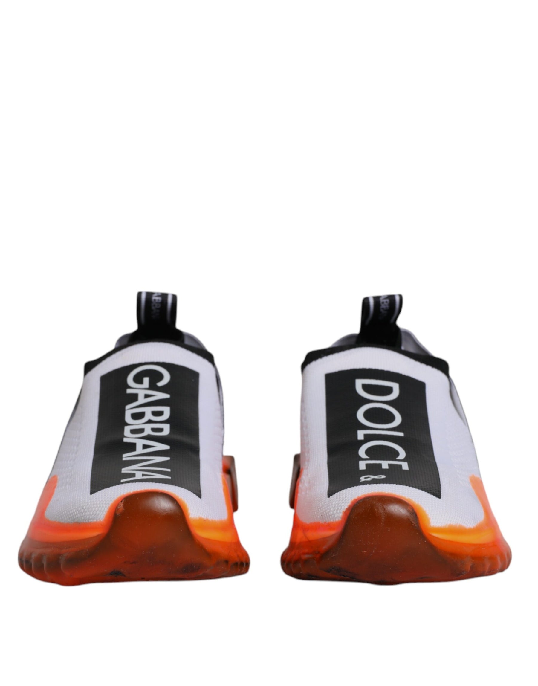 Dolce & Gabbana White Orange Slip On Sorrento Sneakers Shoes | Regal Royce