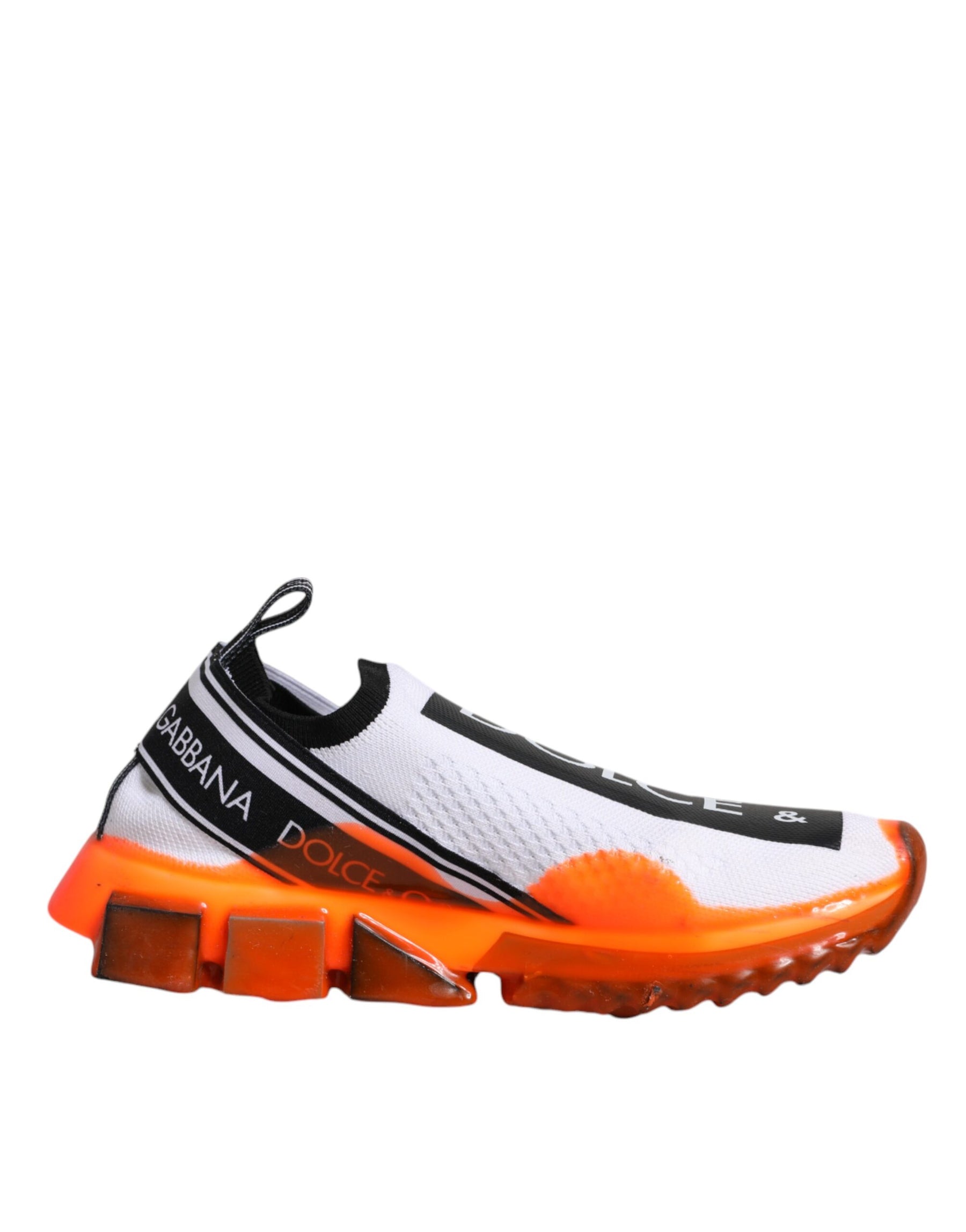 Dolce & Gabbana White Orange Slip On Sorrento Sneakers Shoes | Regal Royce
