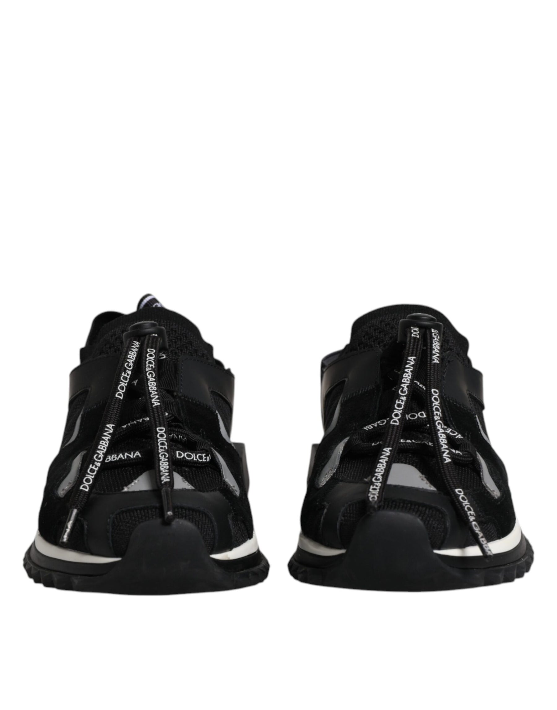 Dolce & Gabbana Black White Logo Sorrento Sneakers Shoes | Regal Royce