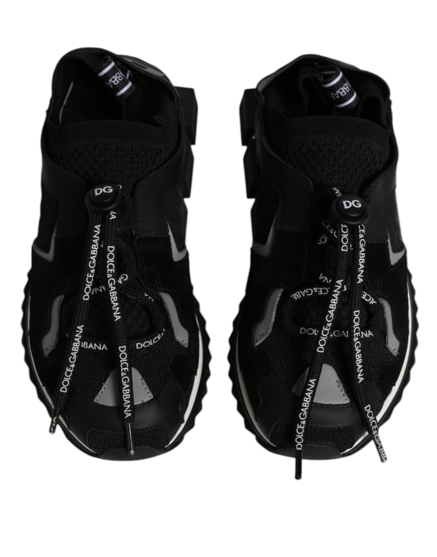 Dolce & Gabbana Black White Logo Sorrento Sneakers Shoes | Regal Royce