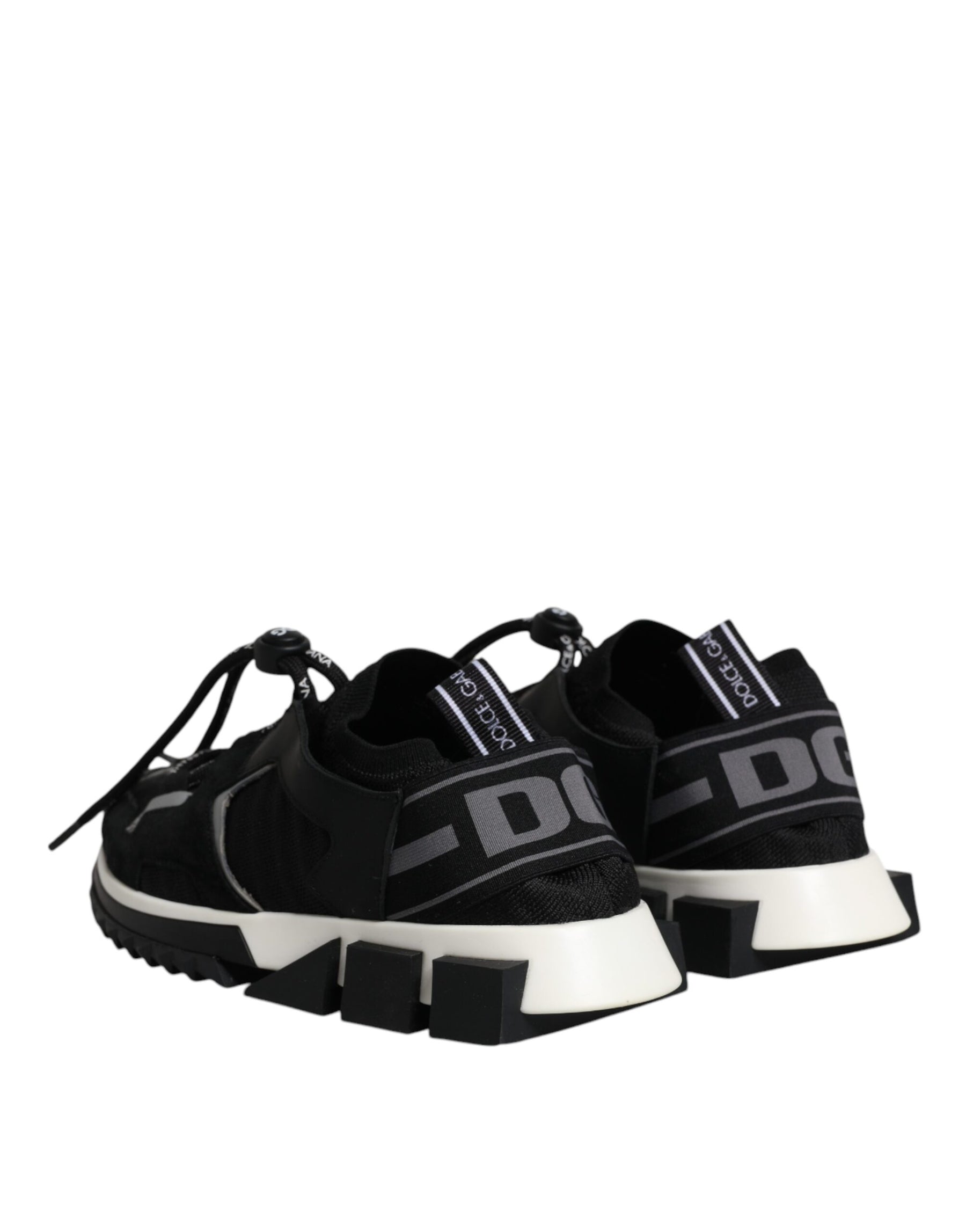 Dolce & Gabbana Black White Logo Sorrento Sneakers Shoes | Regal Royce