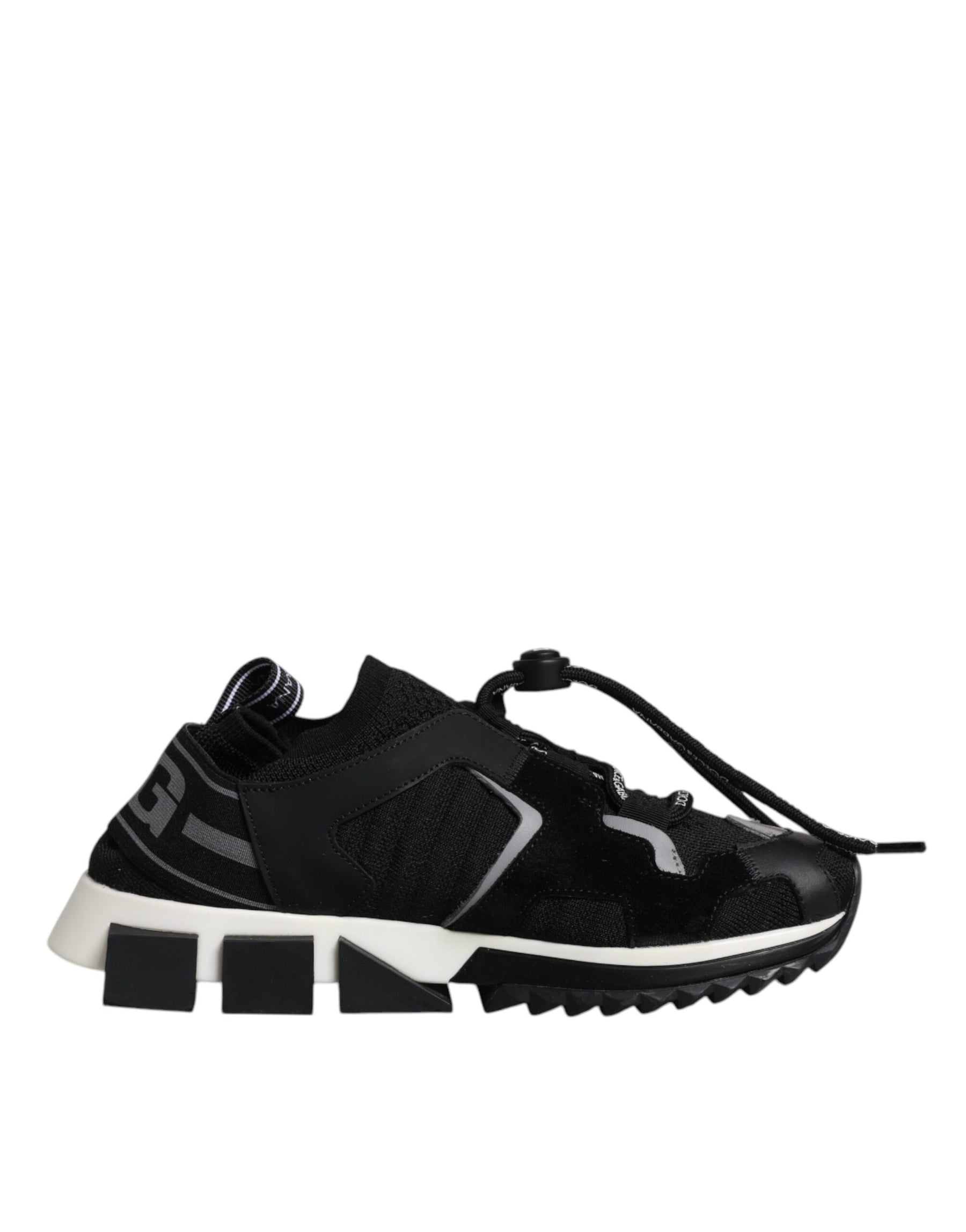 Dolce & Gabbana Black White Logo Sorrento Sneakers Shoes | Regal Royce