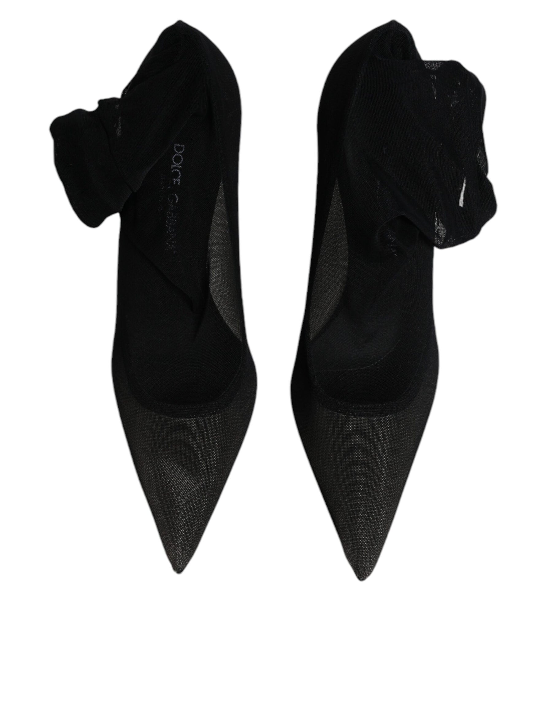 Dolce & Gabbana Black Viscose Mesh Sock Style Boots Shoes | Regal Royce