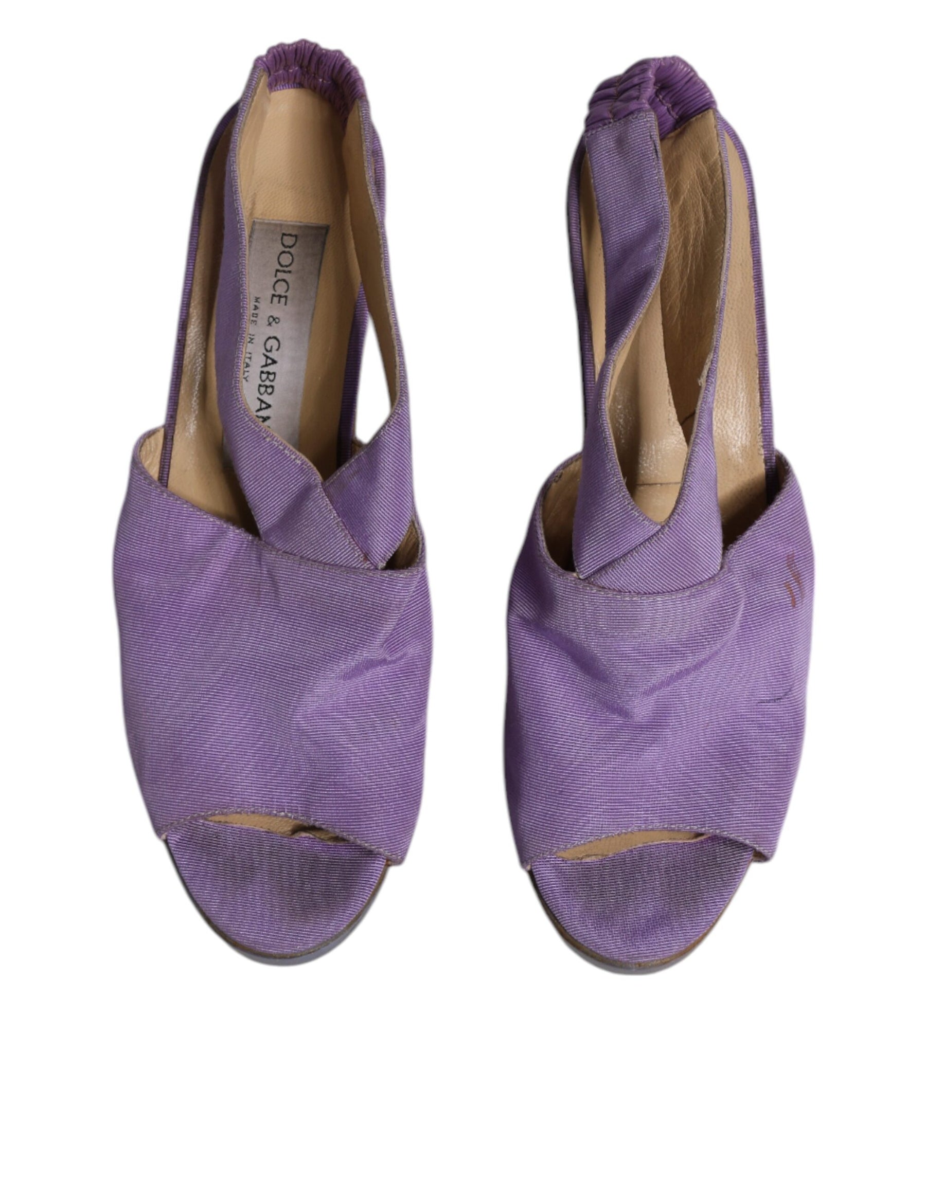 Dolce & Gabbana Purple Platform Slingback Heels Sandals Shoes | Regal Royce