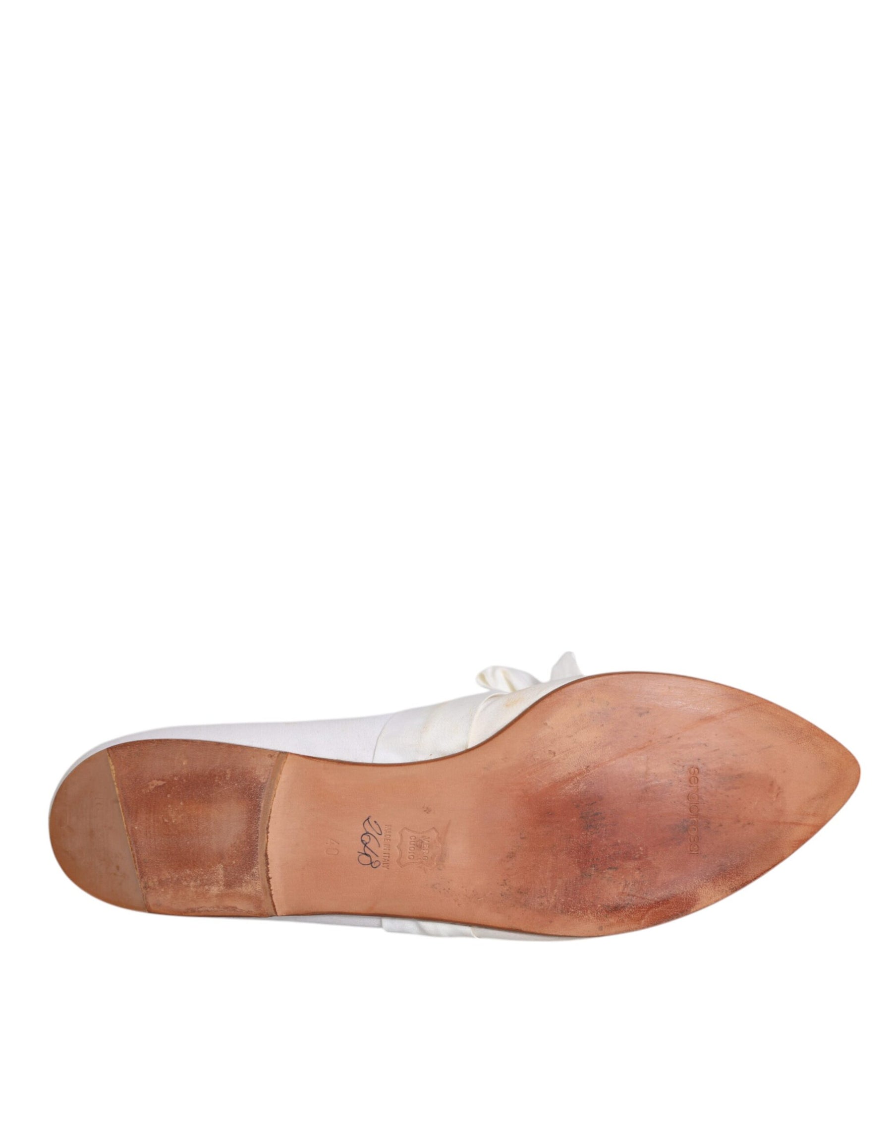 Dolce & Gabbana White Ribbon Fabric Ballerina Flats Shoes | Regal Royce