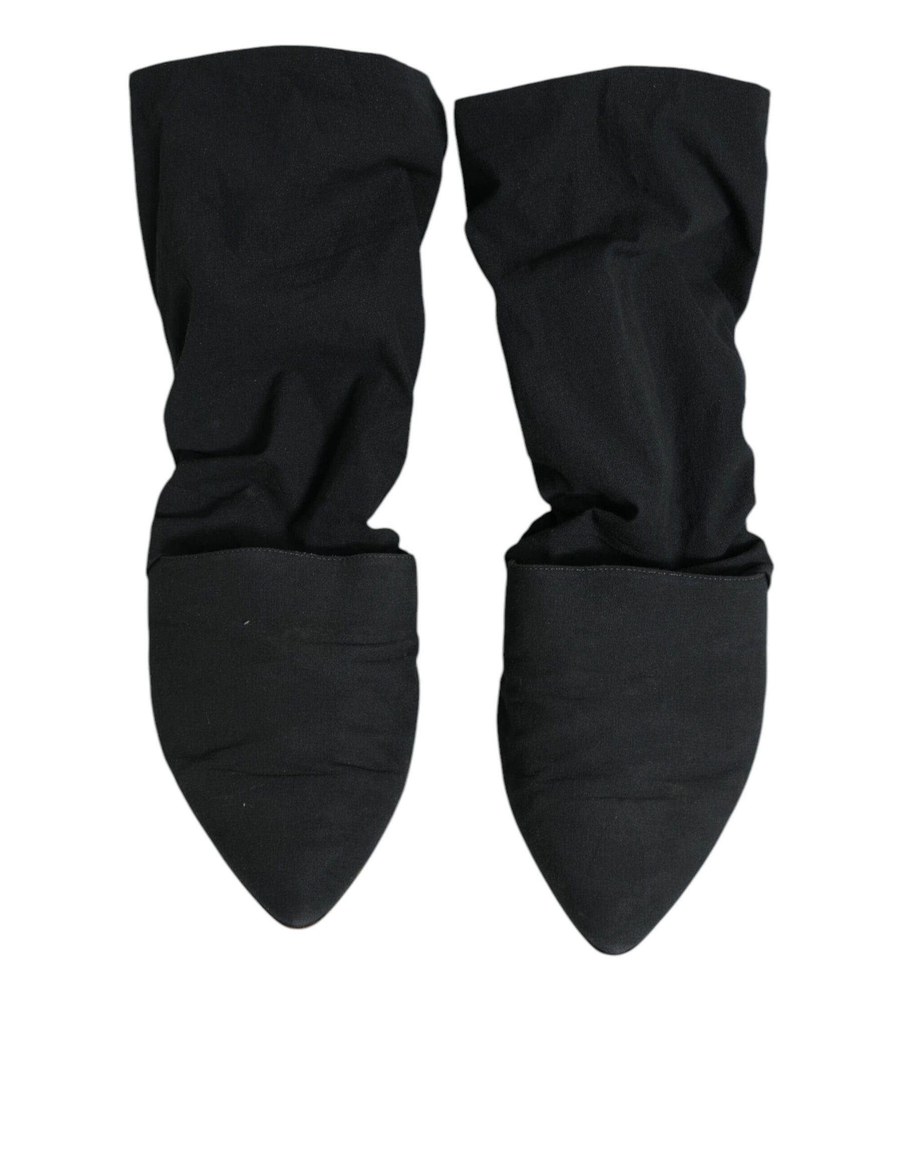 Dolce & Gabbana Green Cotton Sock Style Ankle Boots Shoes | Regal Royce