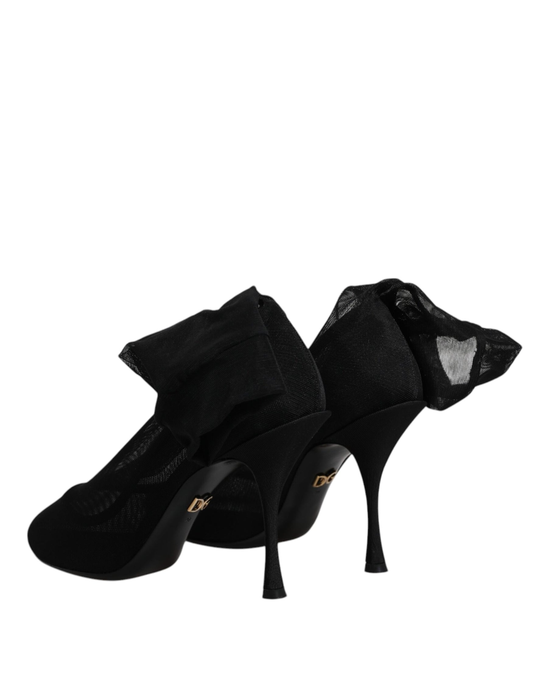 Dolce & Gabbana Black Silk Mesh Sock Style Boots Shoes | Regal Royce