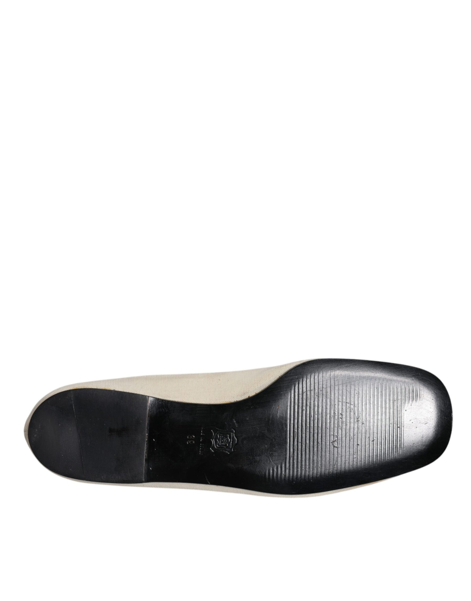 Dolce & Gabbana Beige Fabric Slip On Ballerina Flats Shoes | Regal Royce