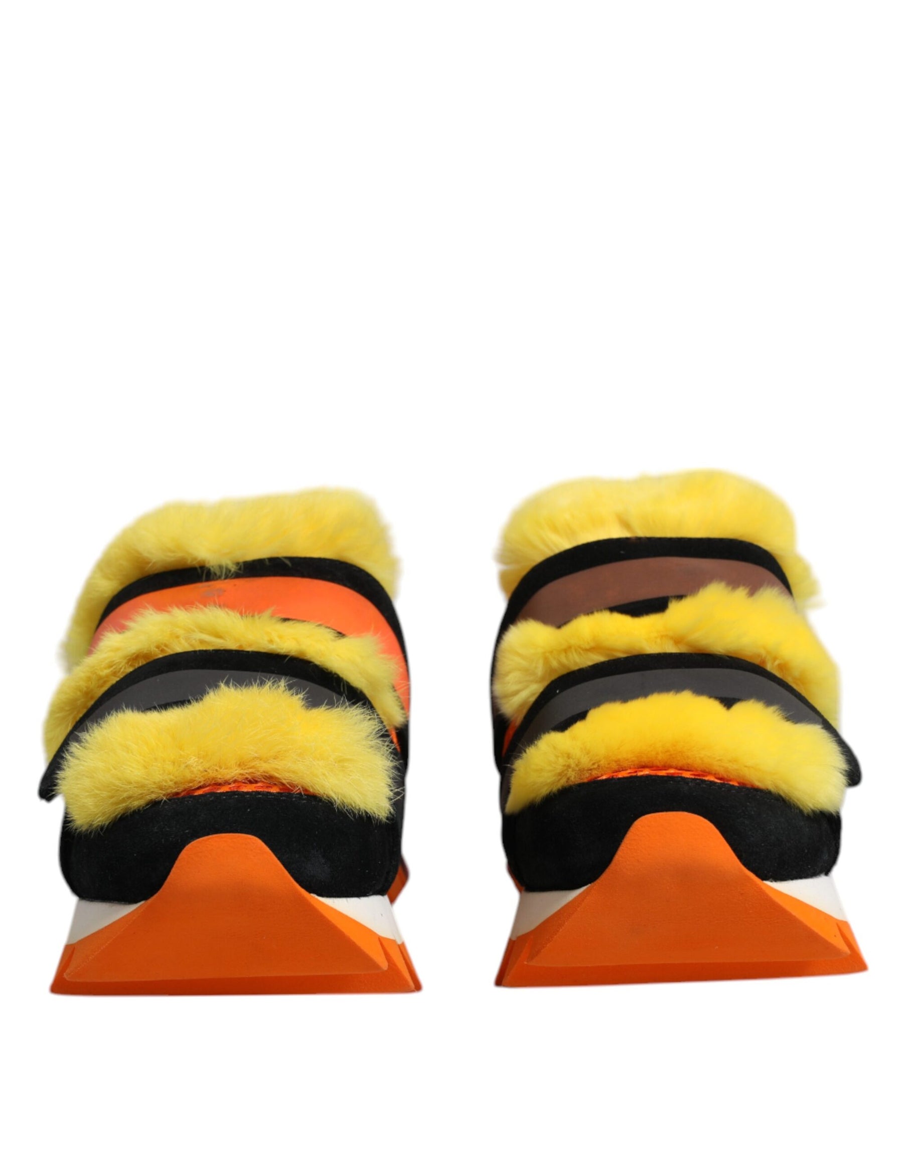 Dolce & Gabbana Multicolor Fur Embellished Sneakers Shoes | Regal Royce