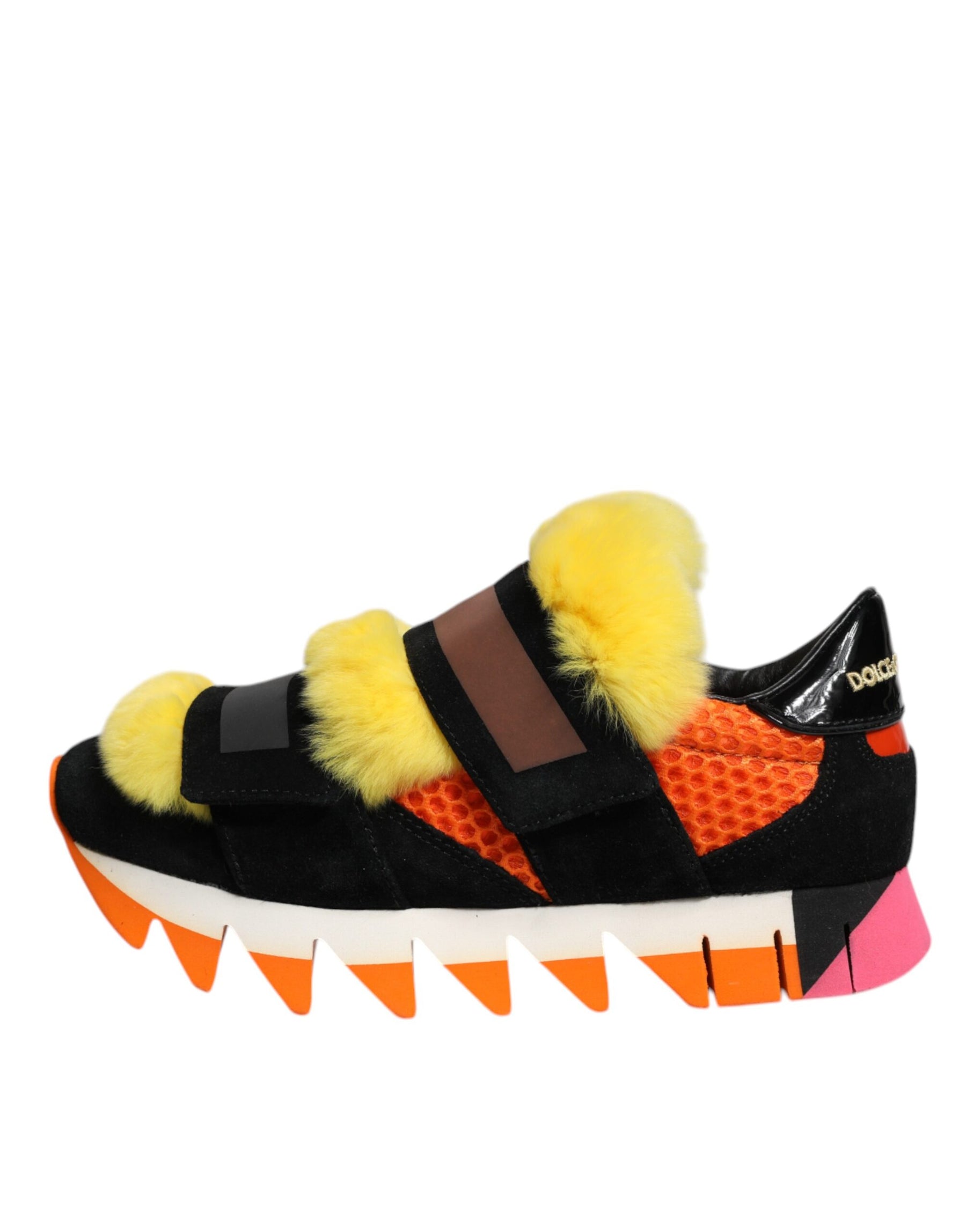 Dolce & Gabbana Multicolor Fur Embellished Sneakers Shoes | Regal Royce