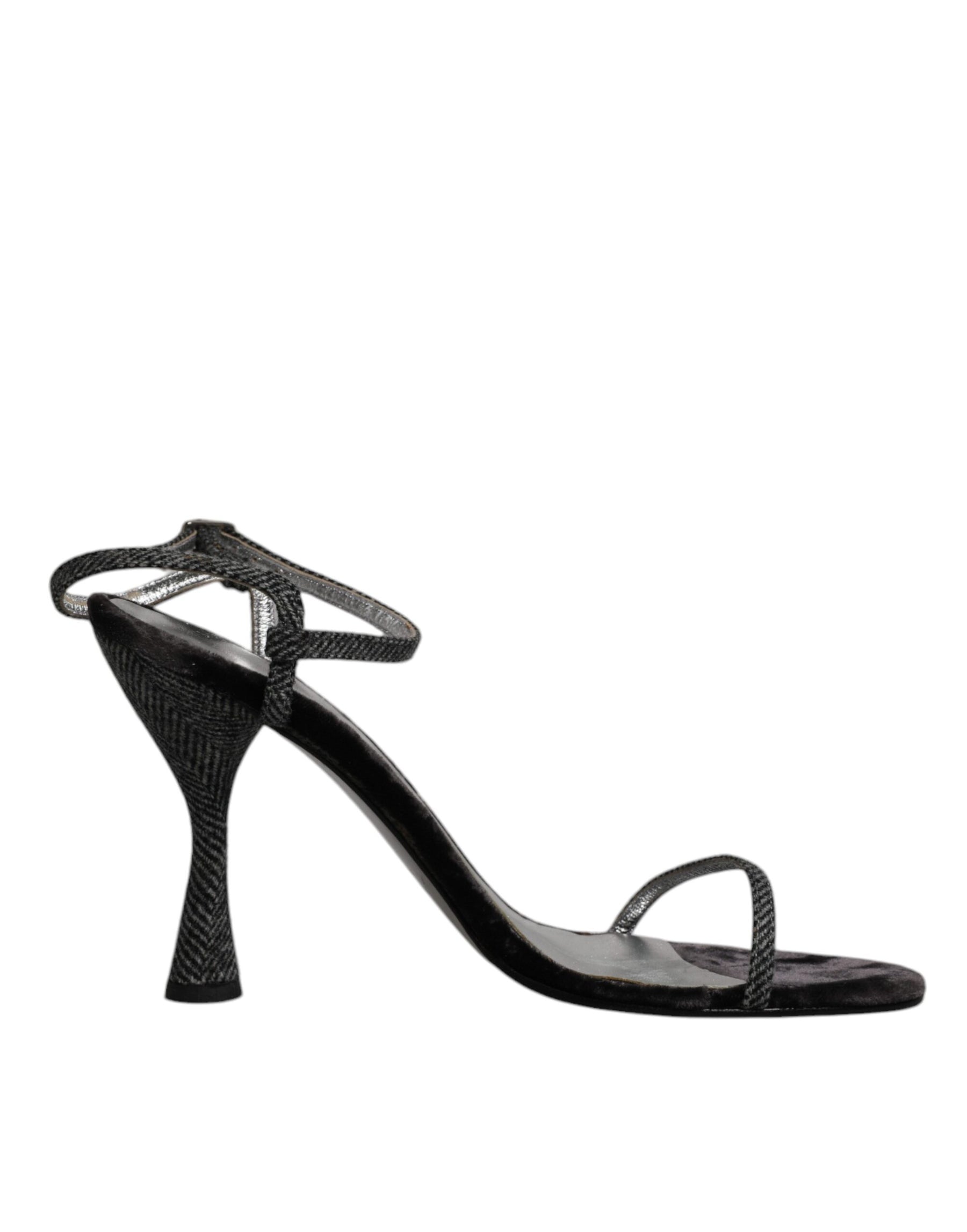 Dolce & Gabbana Black Ankle Strap High Heels Sandals Shoes | Regal Royce