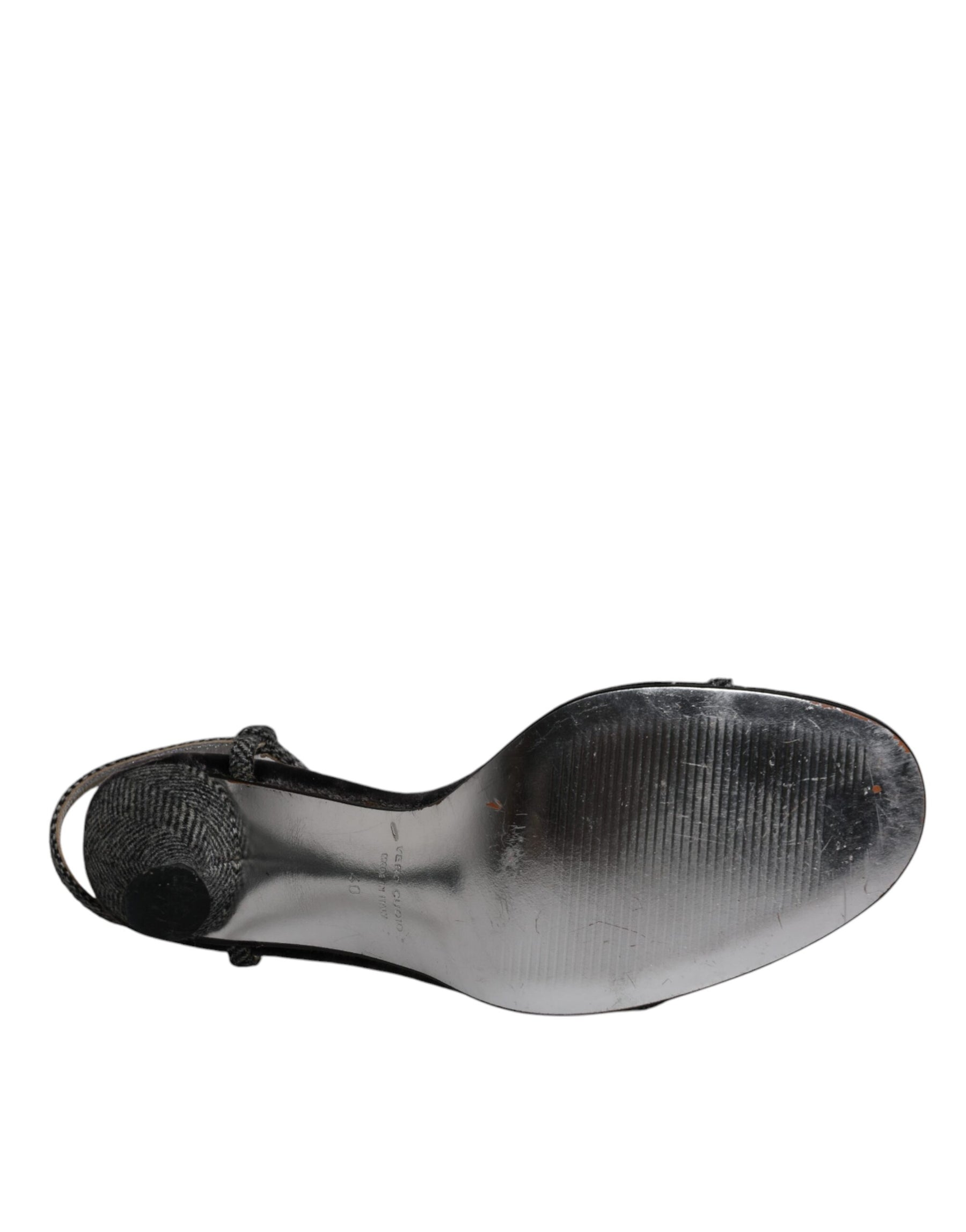 Dolce & Gabbana Black Ankle Strap High Heels Sandals Shoes | Regal Royce