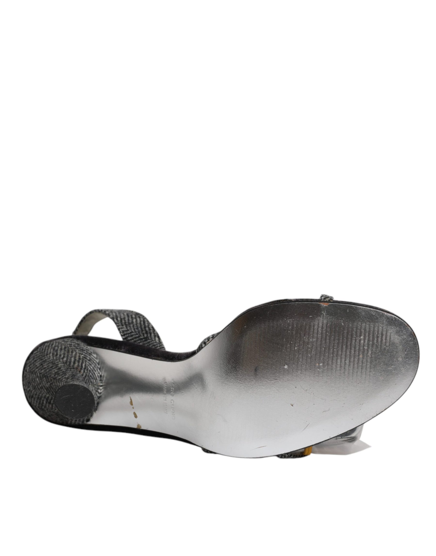 Dolce & Gabbana Black Chevron High Heels Sandals Shoes | Regal Royce