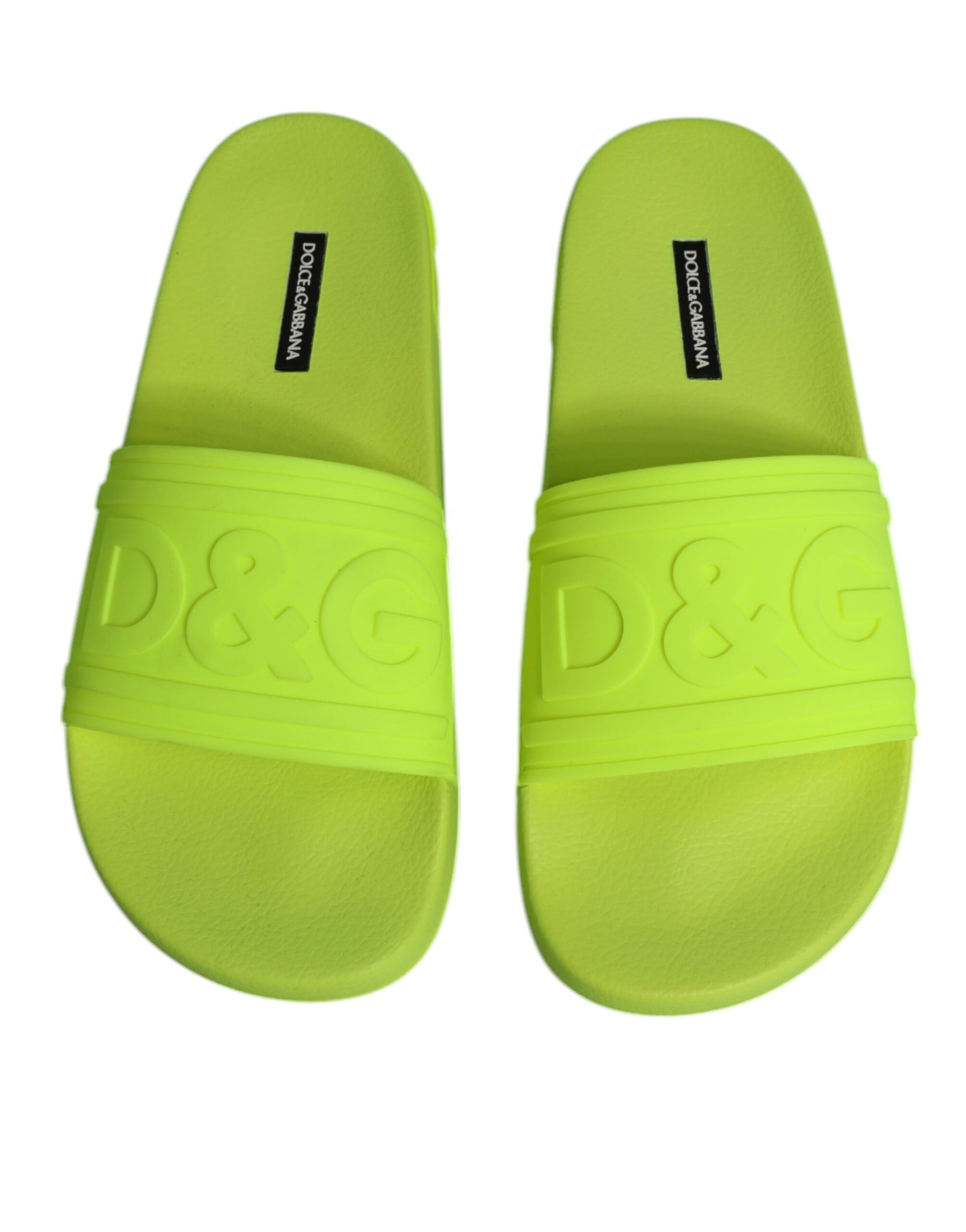 Dolce & Gabbana Green Rubber Slides Sandals Beachwear Shoes | Regal Royce