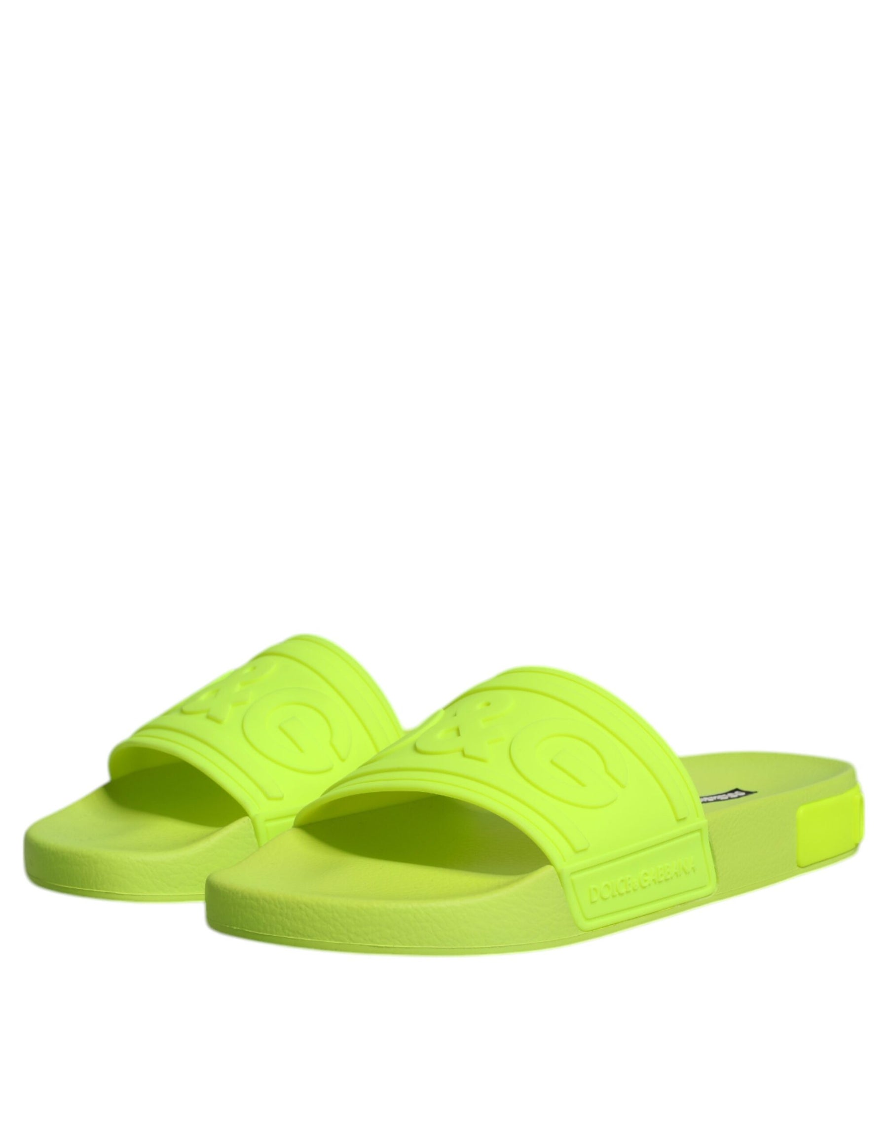 Dolce & Gabbana Green Rubber Slides Sandals Beachwear Shoes | Regal Royce