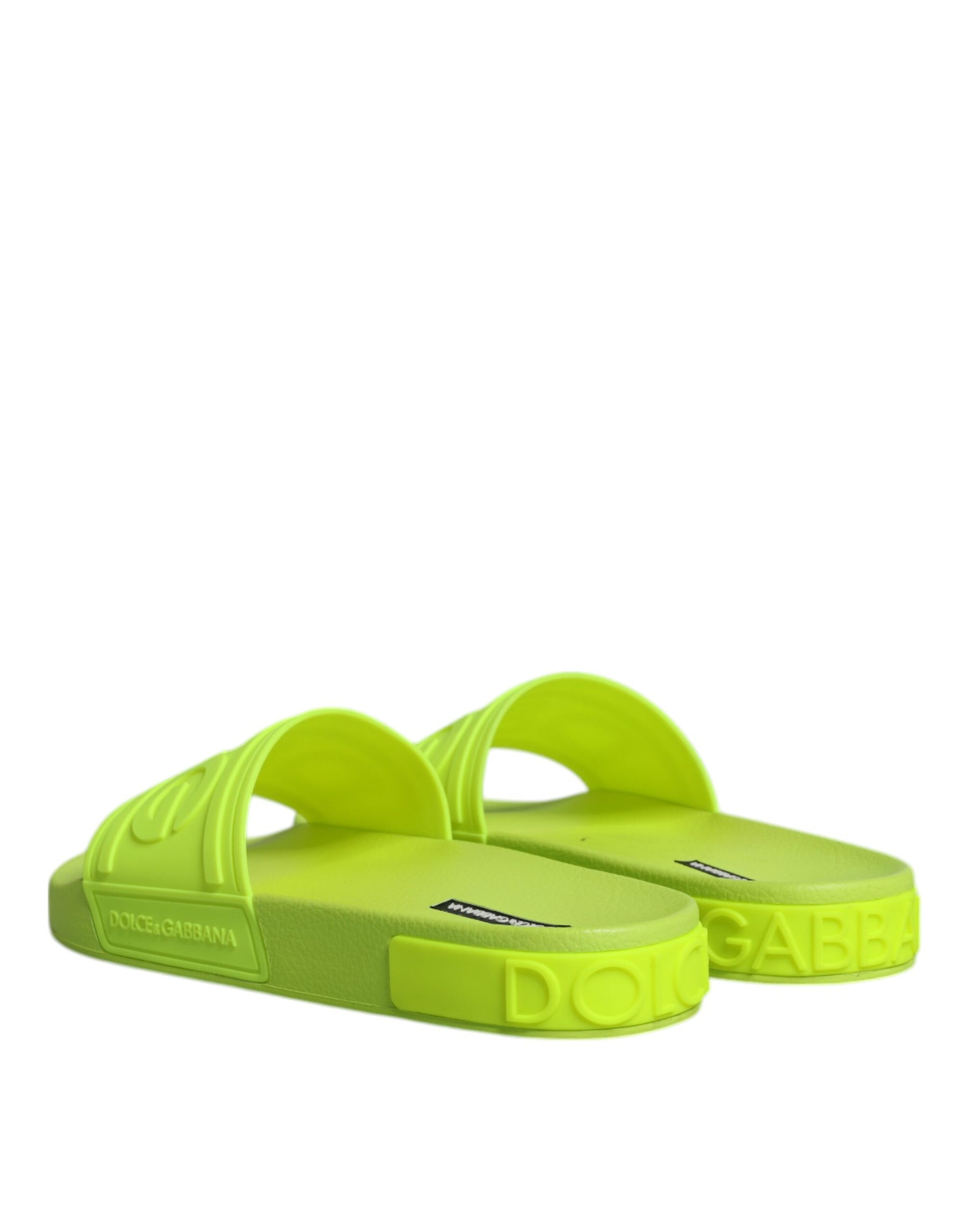 Dolce & Gabbana Green Rubber Slides Sandals Beachwear Shoes | Regal Royce