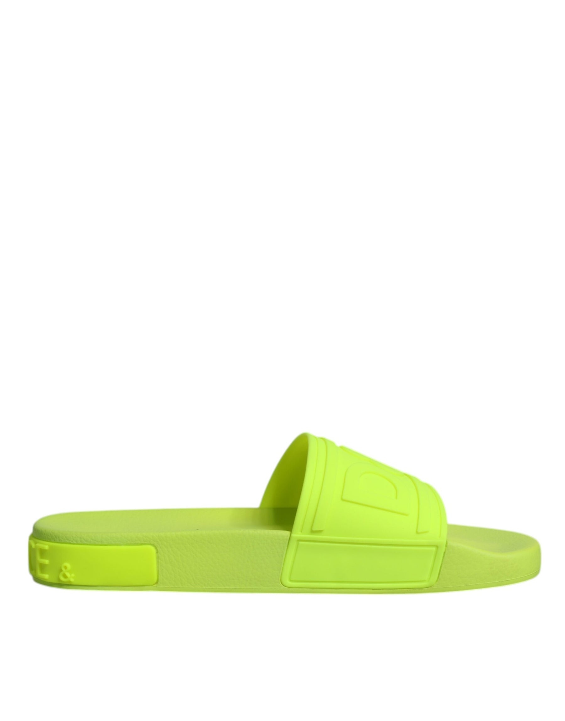 Dolce & Gabbana Green Rubber Slides Sandals Beachwear Shoes | Regal Royce