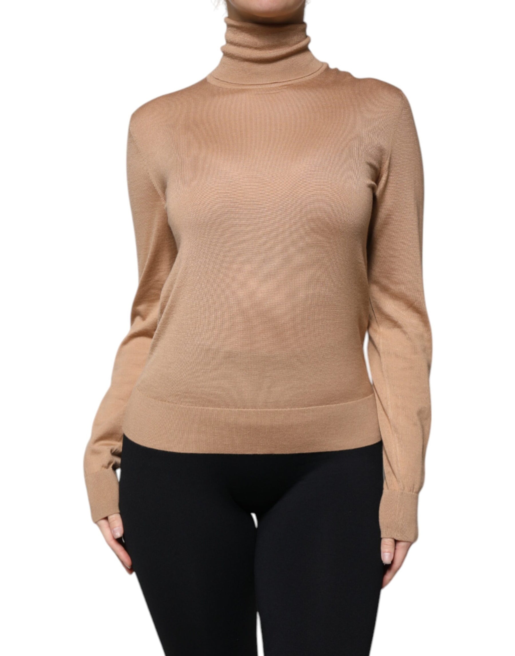 Dolce & Gabbana Brown Turtleneck Long Sleeve Pullover Sweater | Regal Royce