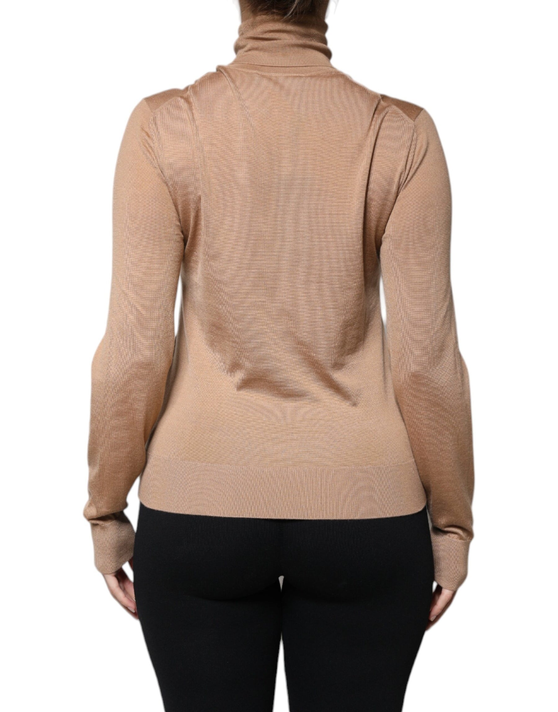 Dolce & Gabbana Brown Turtleneck Long Sleeve Pullover Sweater | Regal Royce