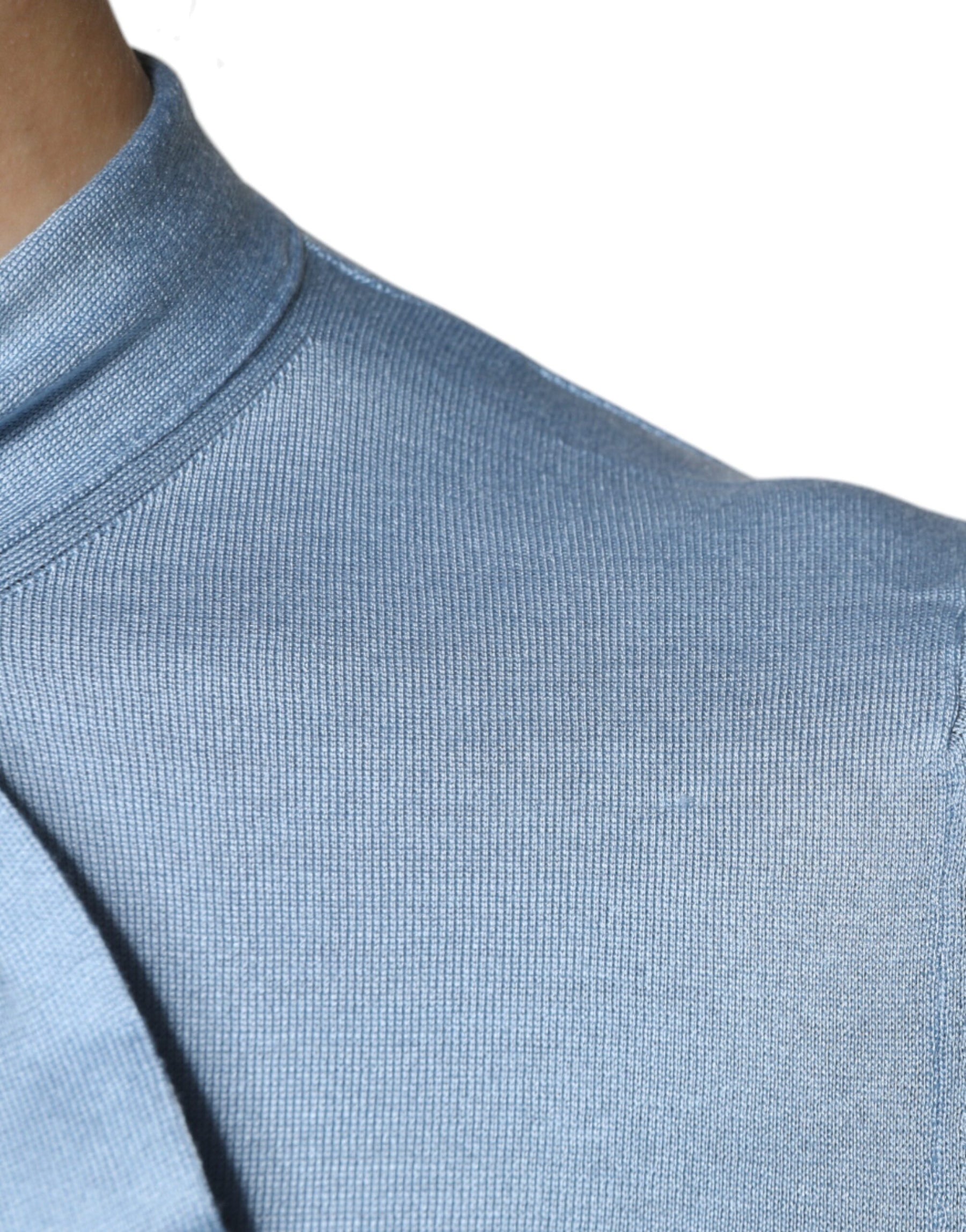 Dolce & Gabbana Blue Silk Knit Pullover Ascot Collar Top | Regal Royce