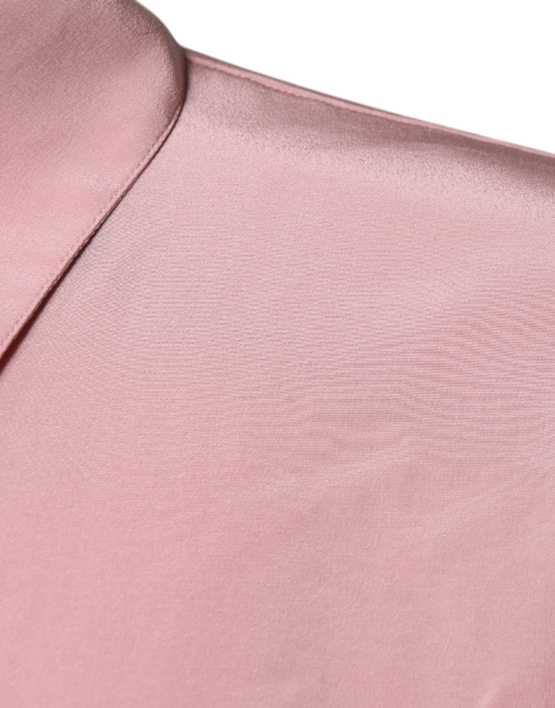 Dolce & Gabbana Pink Cotton Long Sleeves Collared Blouse Top | Regal Royce