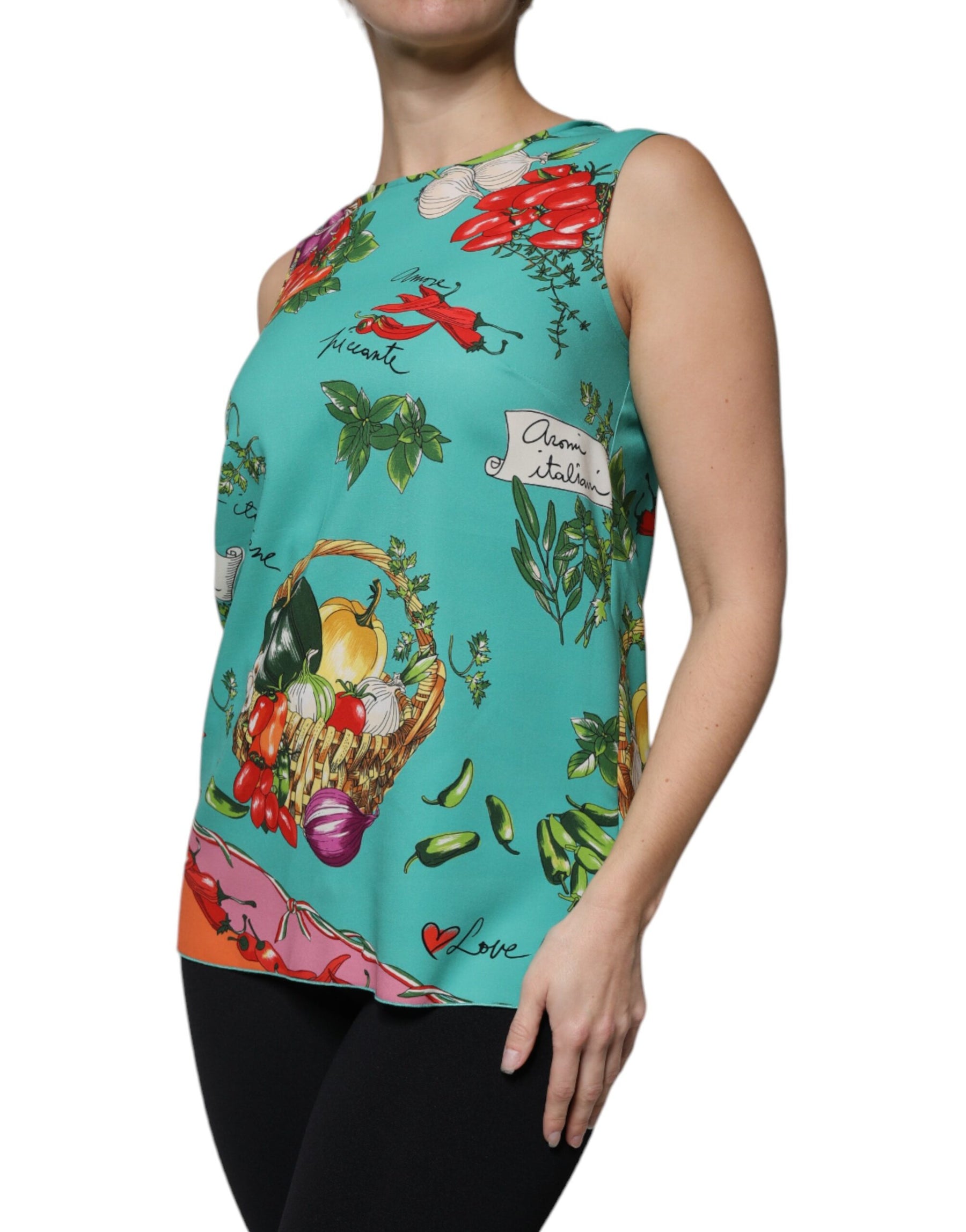 Dolce & Gabbana Multicolor Vegetables Sleeveless Tank Top | Regal Royce